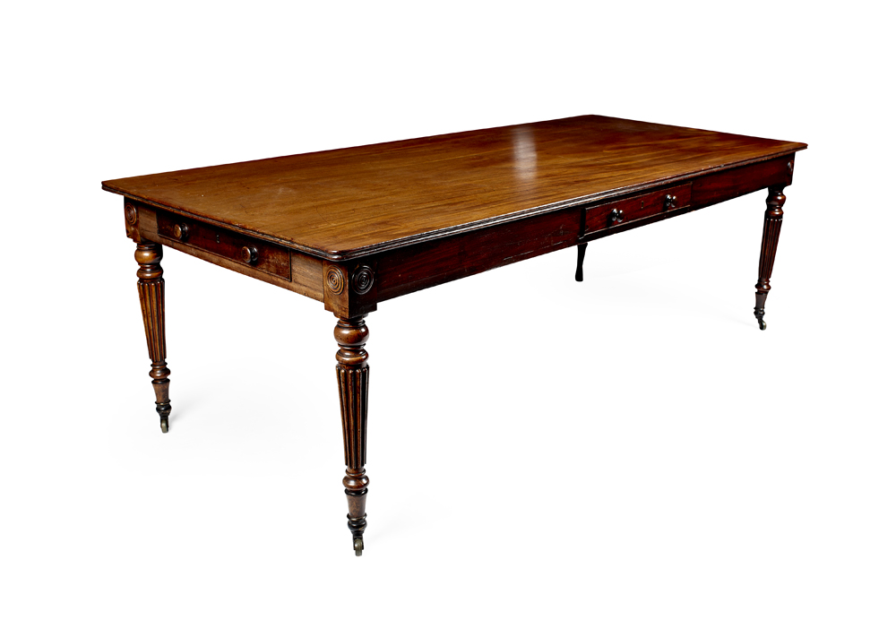 A Regency mahogany library table