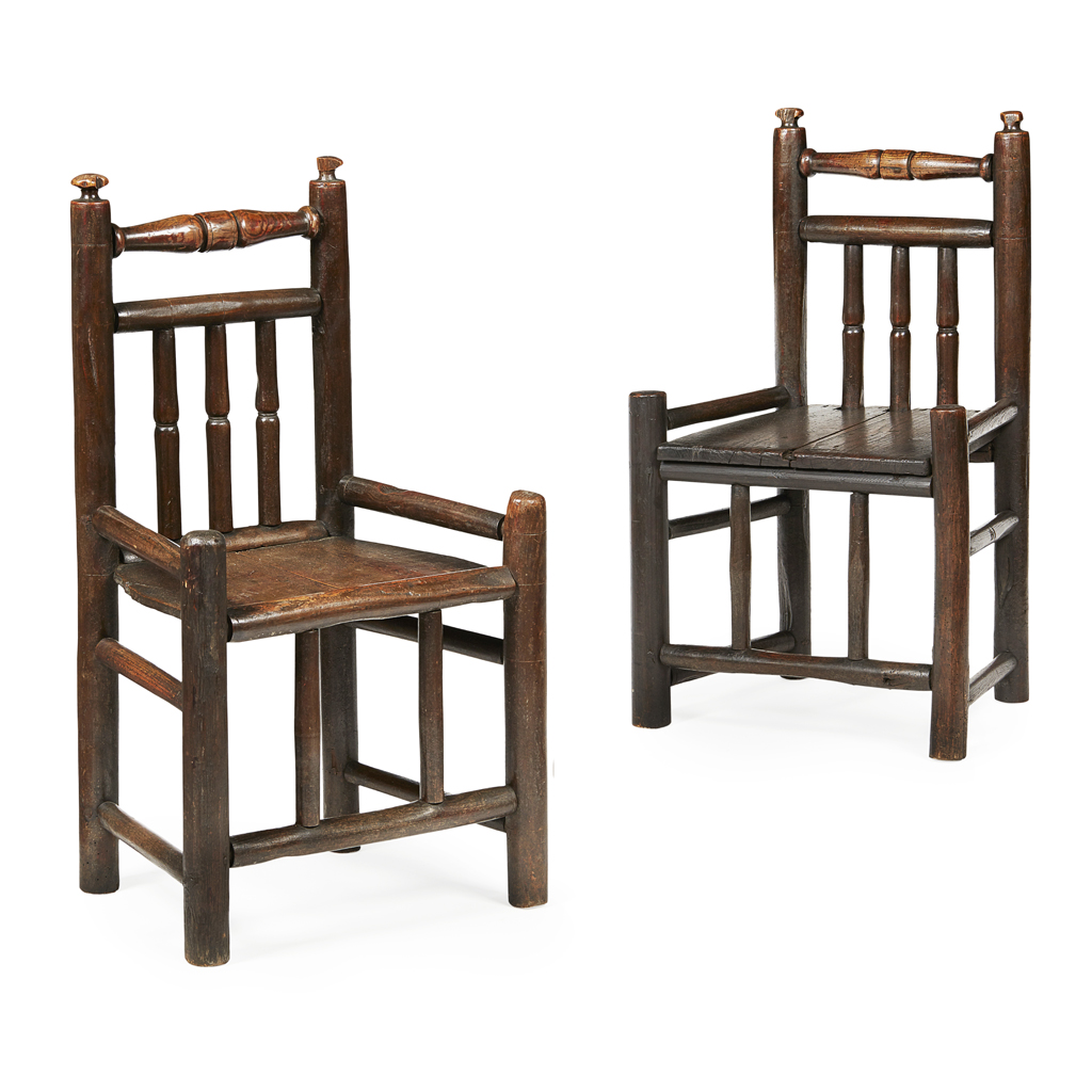 PAIR OF ELM TURNER'S CHAIRS
