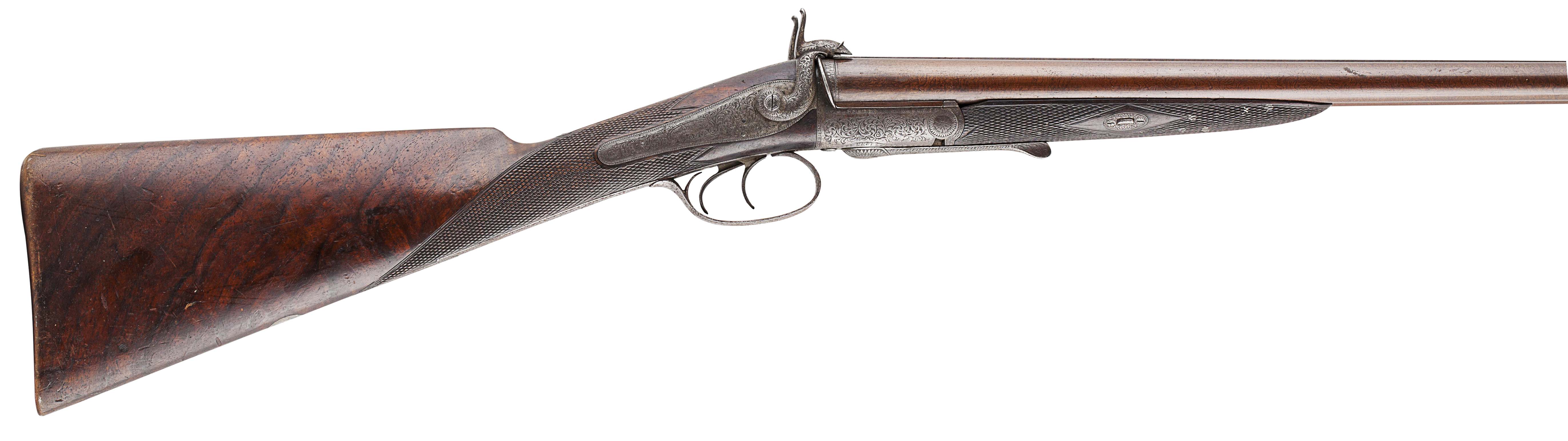 UNDERLEVER BREECH LOADING PIN FIRE SHOTGUN, BY JOSEPH LANG, LONDON