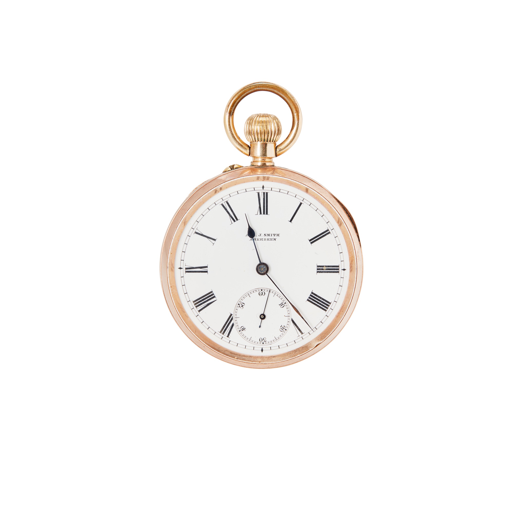 A gentleman’s 9ct rose gold cased pocket watch and Albert