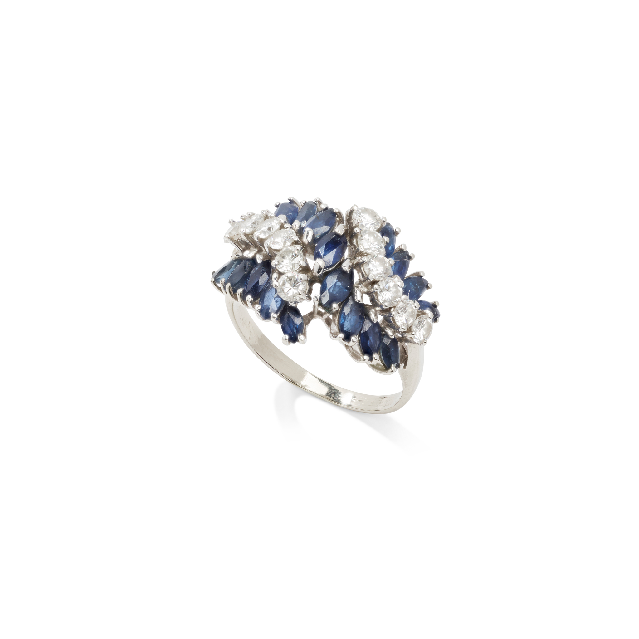 A sapphire and diamond cluster ring