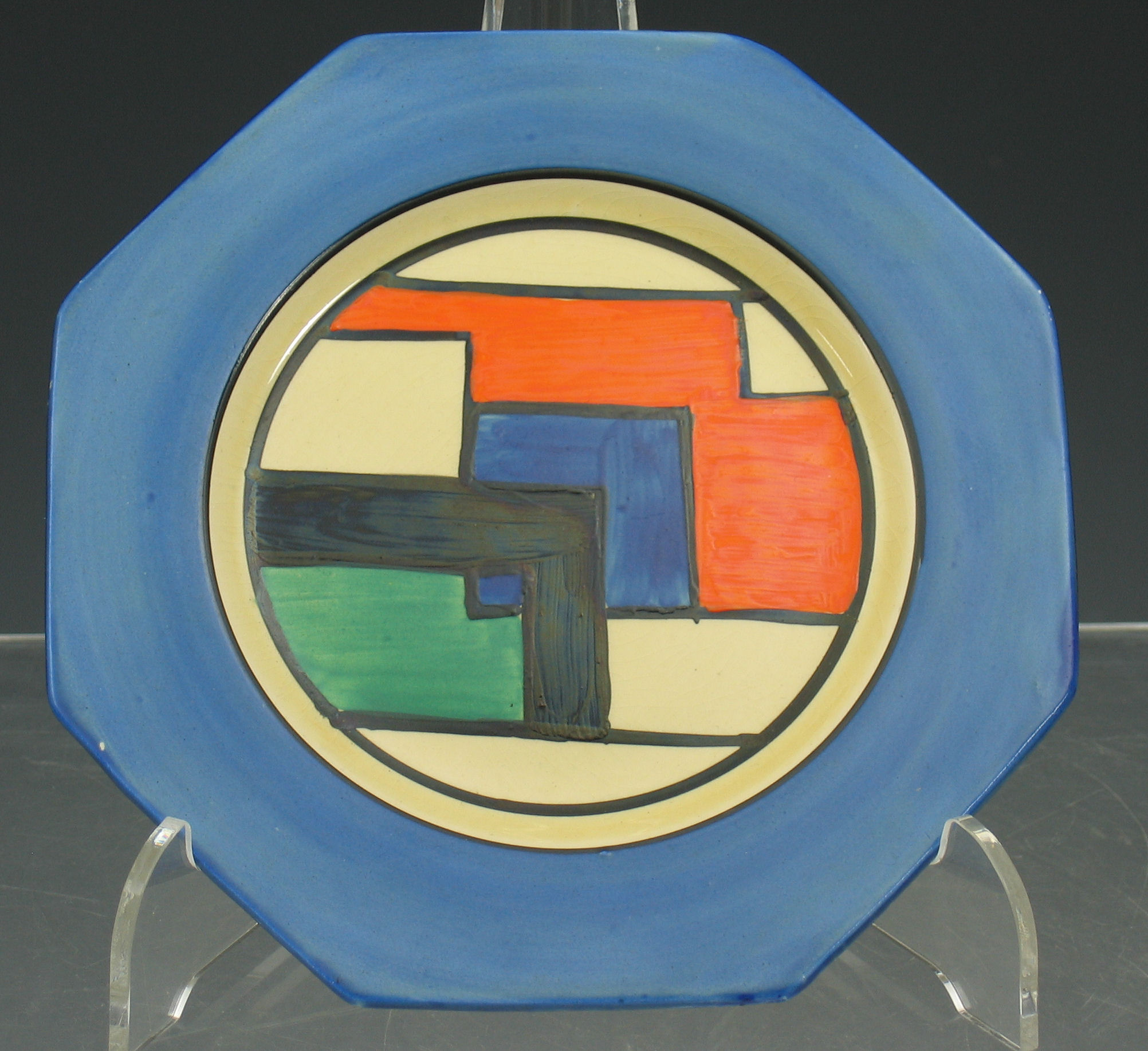 A Clarice Cliff octagonal plate,