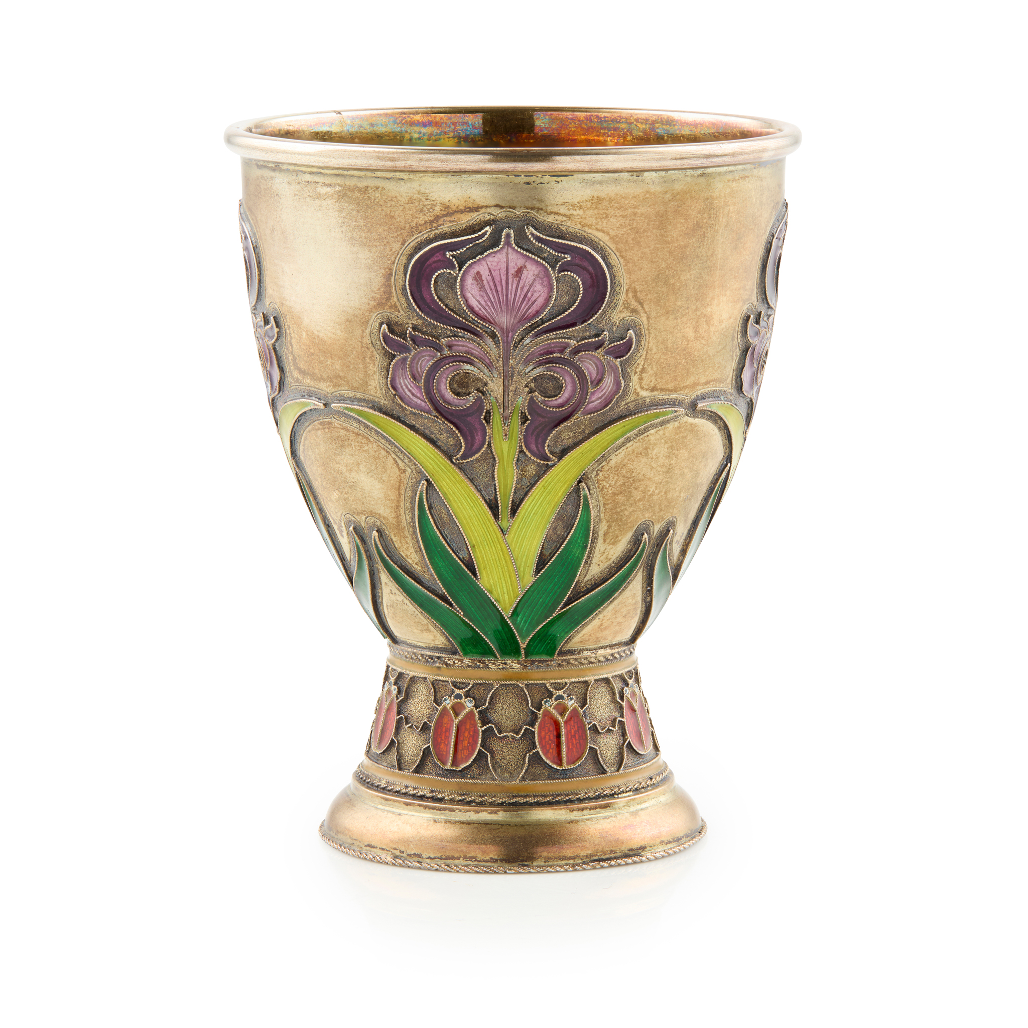 A TURN OF THE CENTURY RUSSIAN CLOISSONÉ ENAMEL BEAKER
