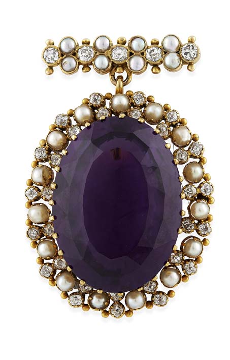 An Edwardian multi-gem set brooch/pendant