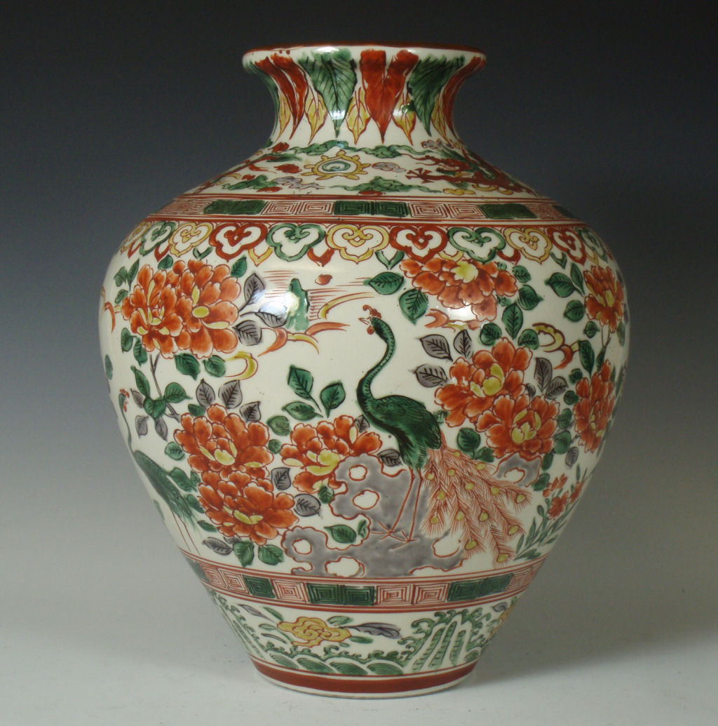 A Chinese polychrome painted vase