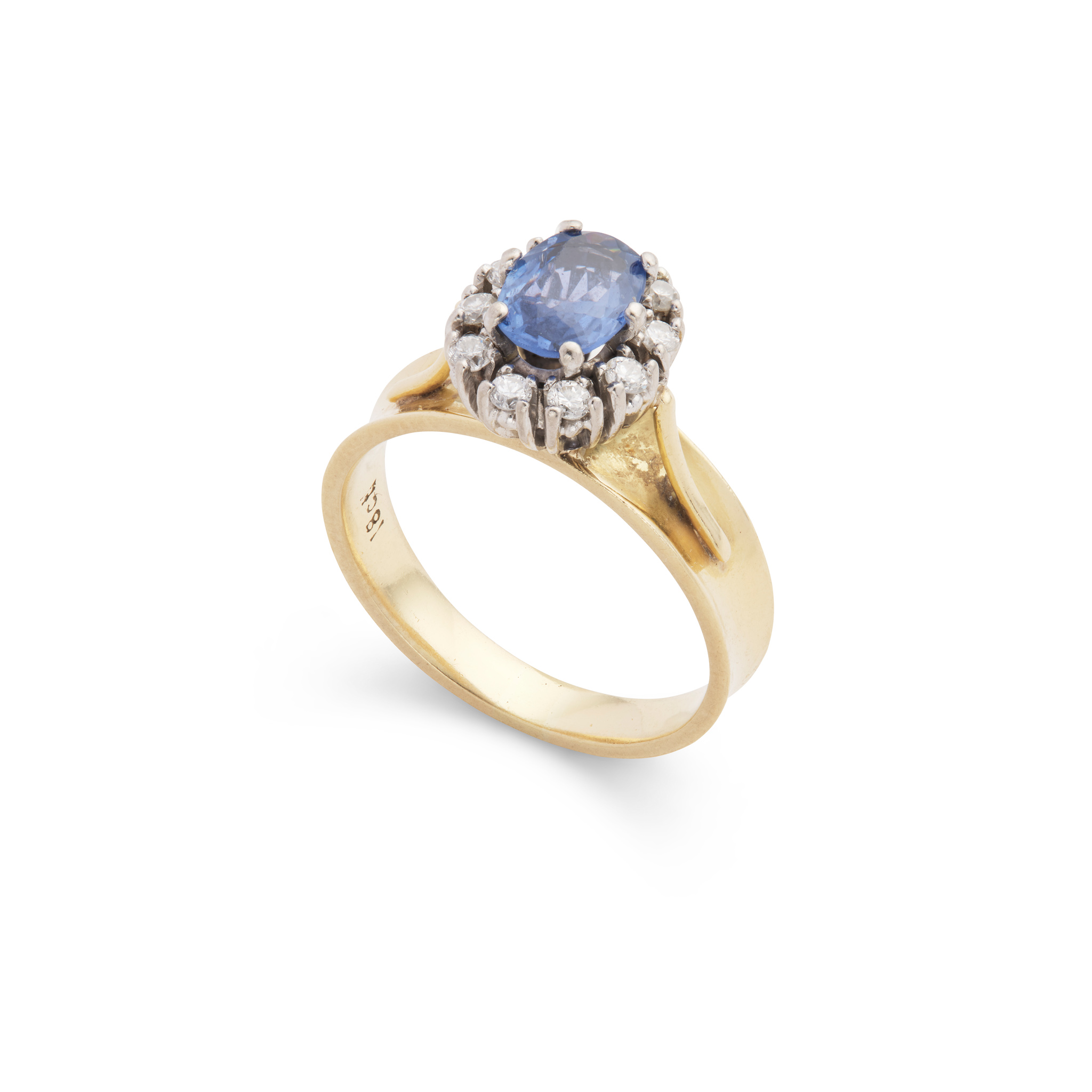 A sapphire and diamond cluster ring