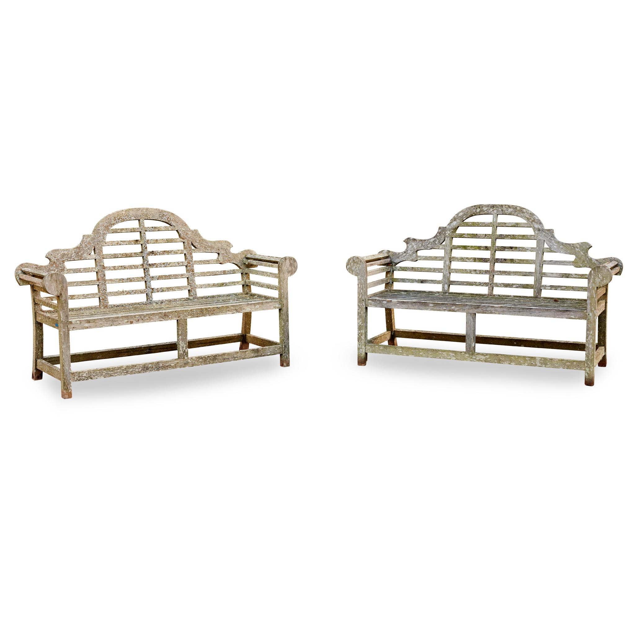 PAIR OF LUTYENS STYLE GARDEN BENCHES