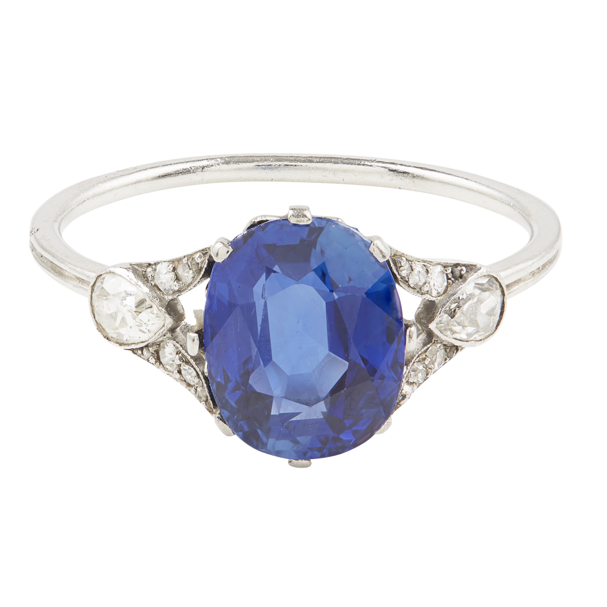 A sapphire and diamond set ring