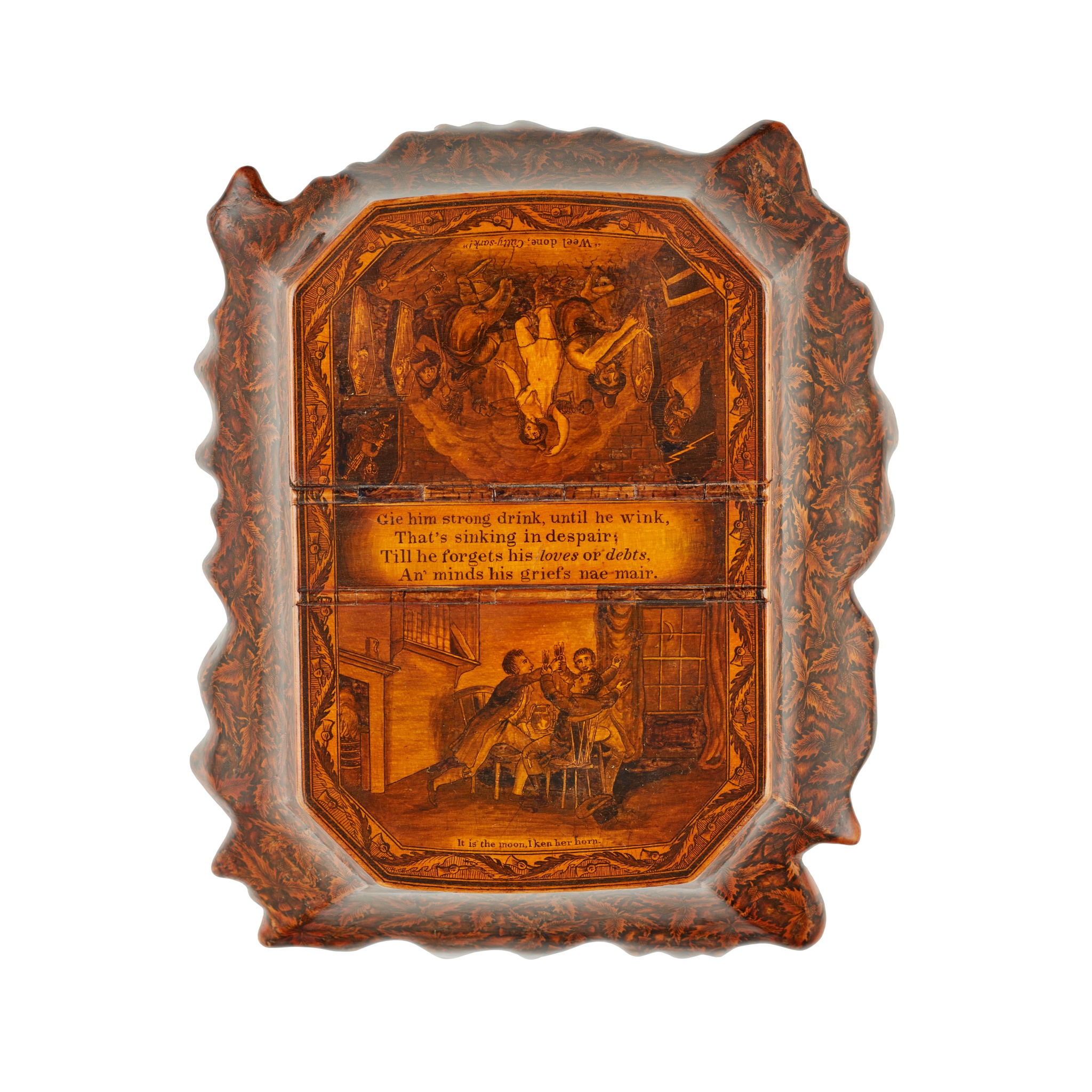 SCOTTISH ROOTWOOD AND PENWORK SNUFF MULL