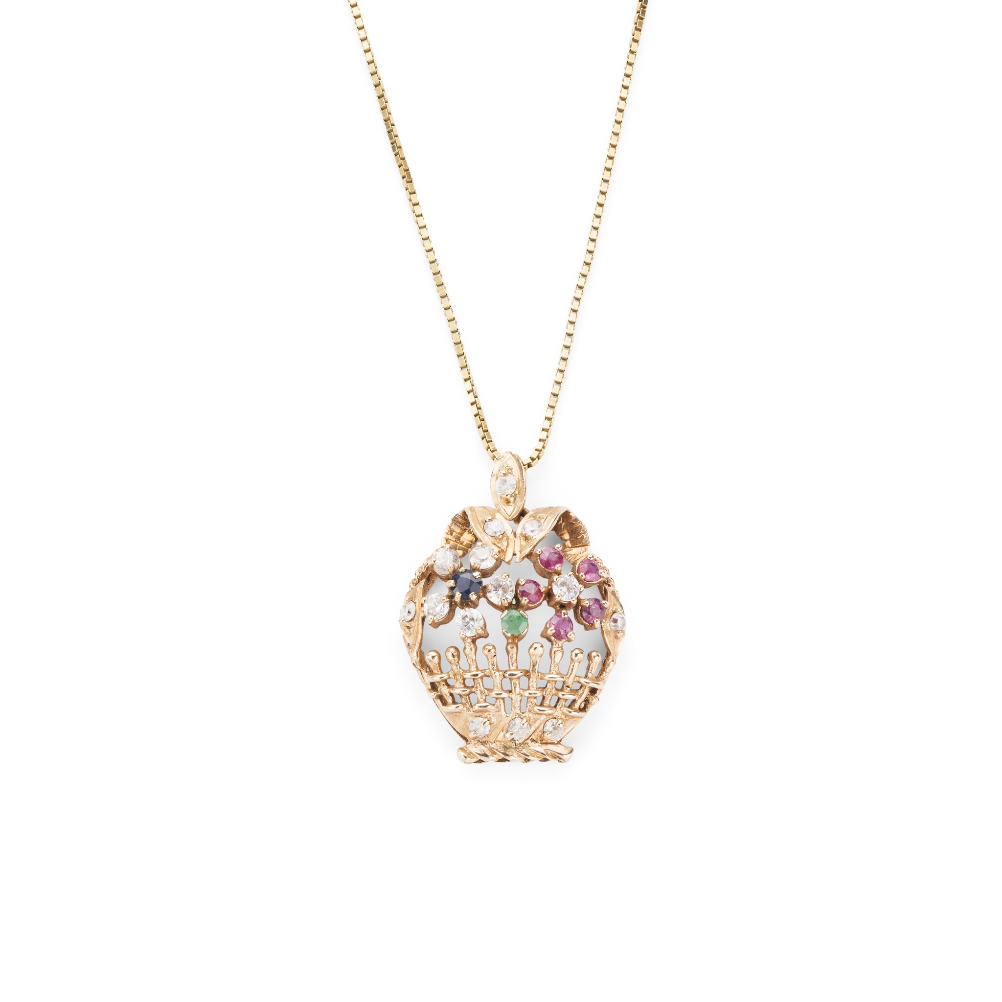 A multi-gem set giardinetto pendant