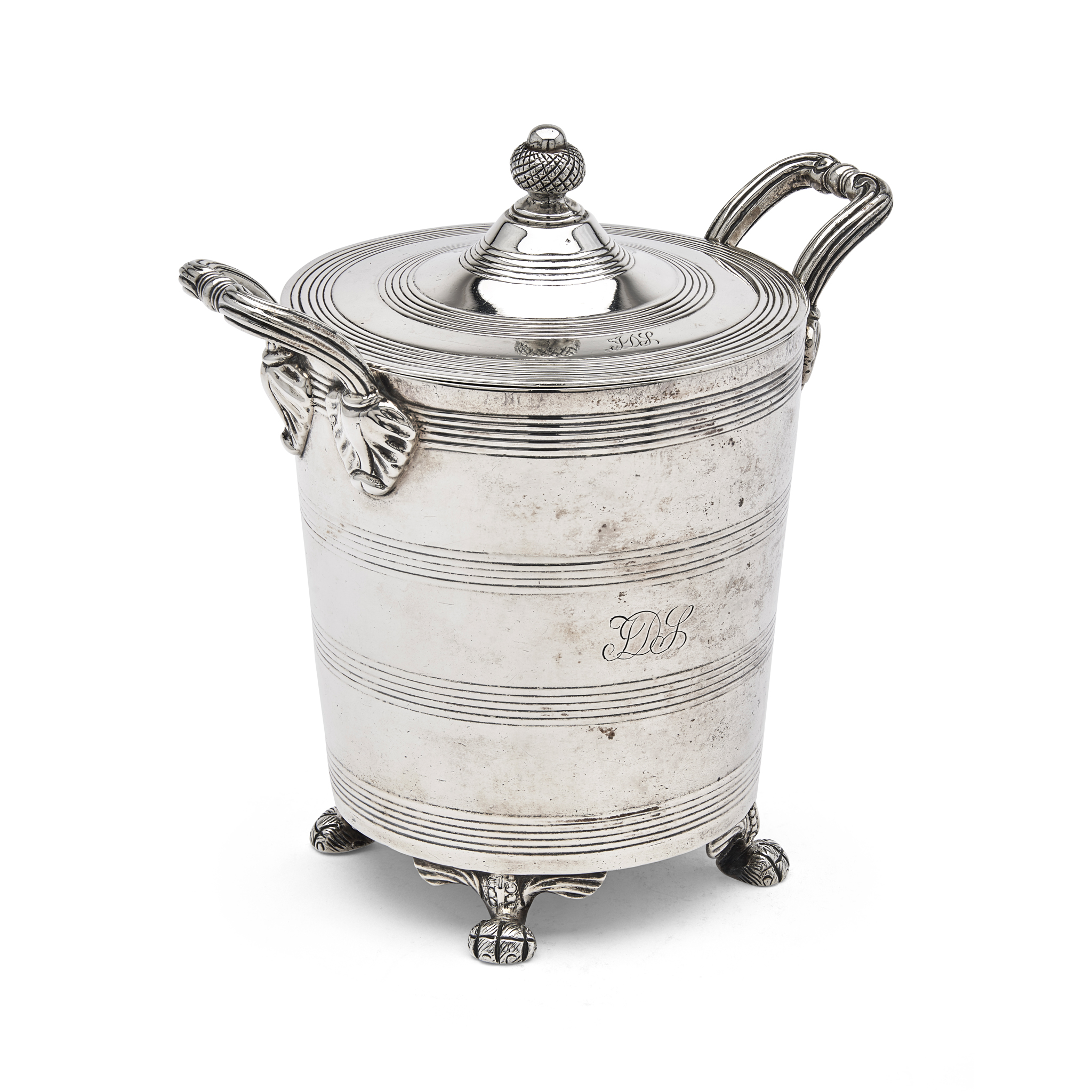 CALCUTTA - AN INDIAN TWIN-HANDLED BUTTER COOLER WITH LID