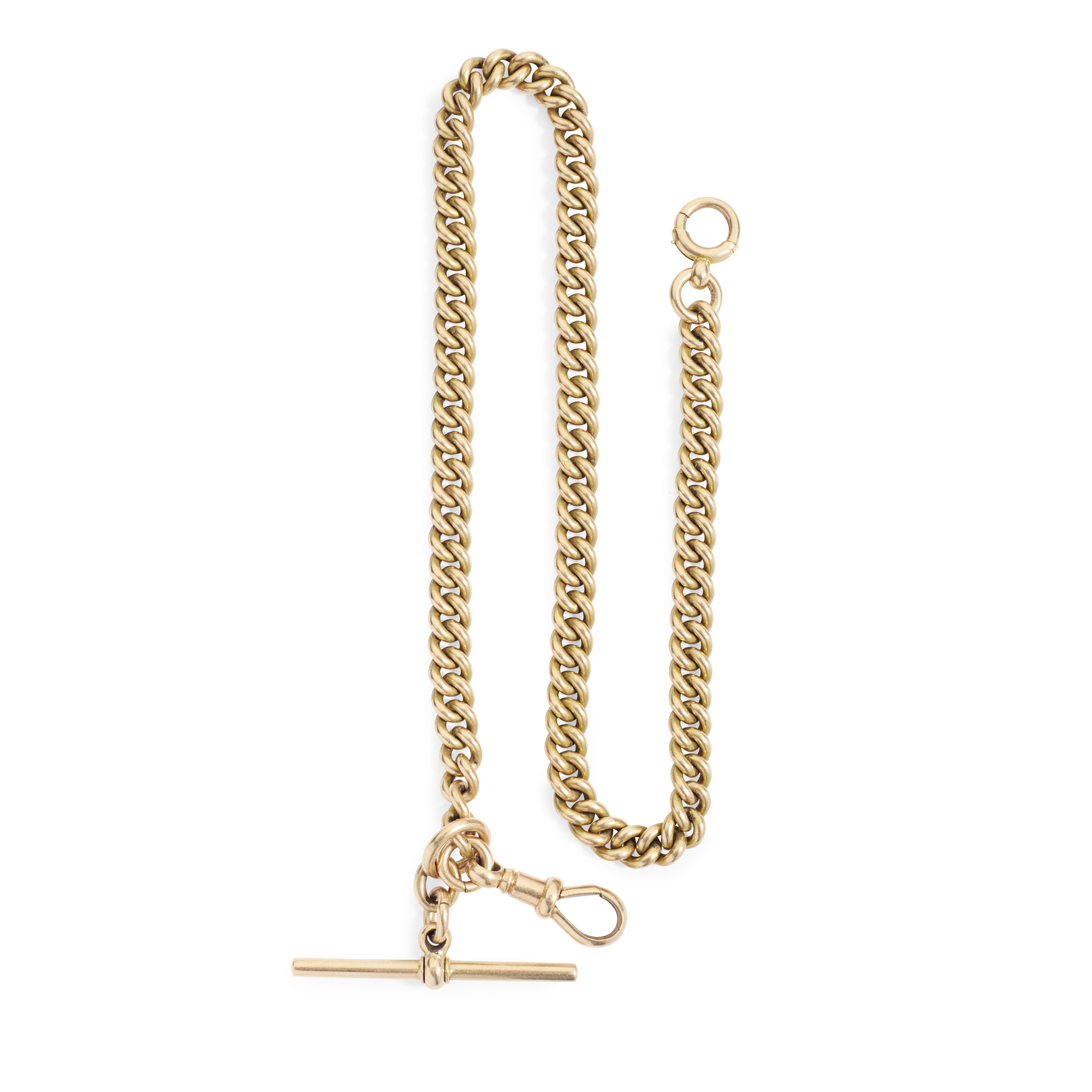 A fine 15k gold double Albert watch chain