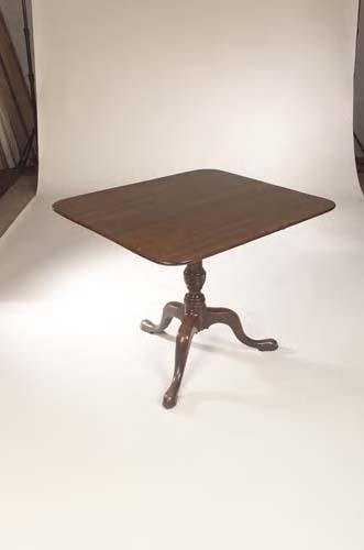 A George III mahogany snap-top supper table,