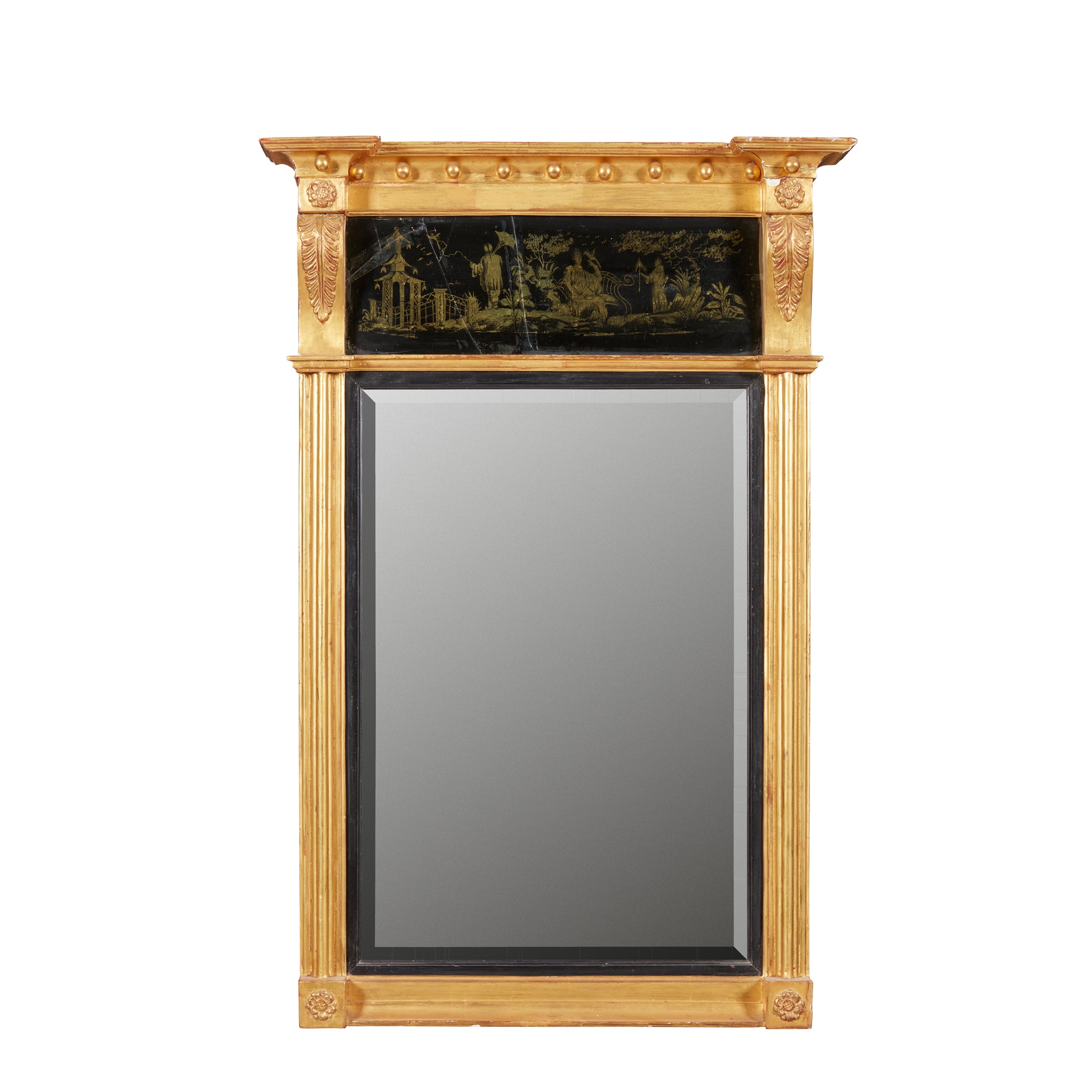 REGENCY GILTWOOD AND EGLOMISÉ MIRROR