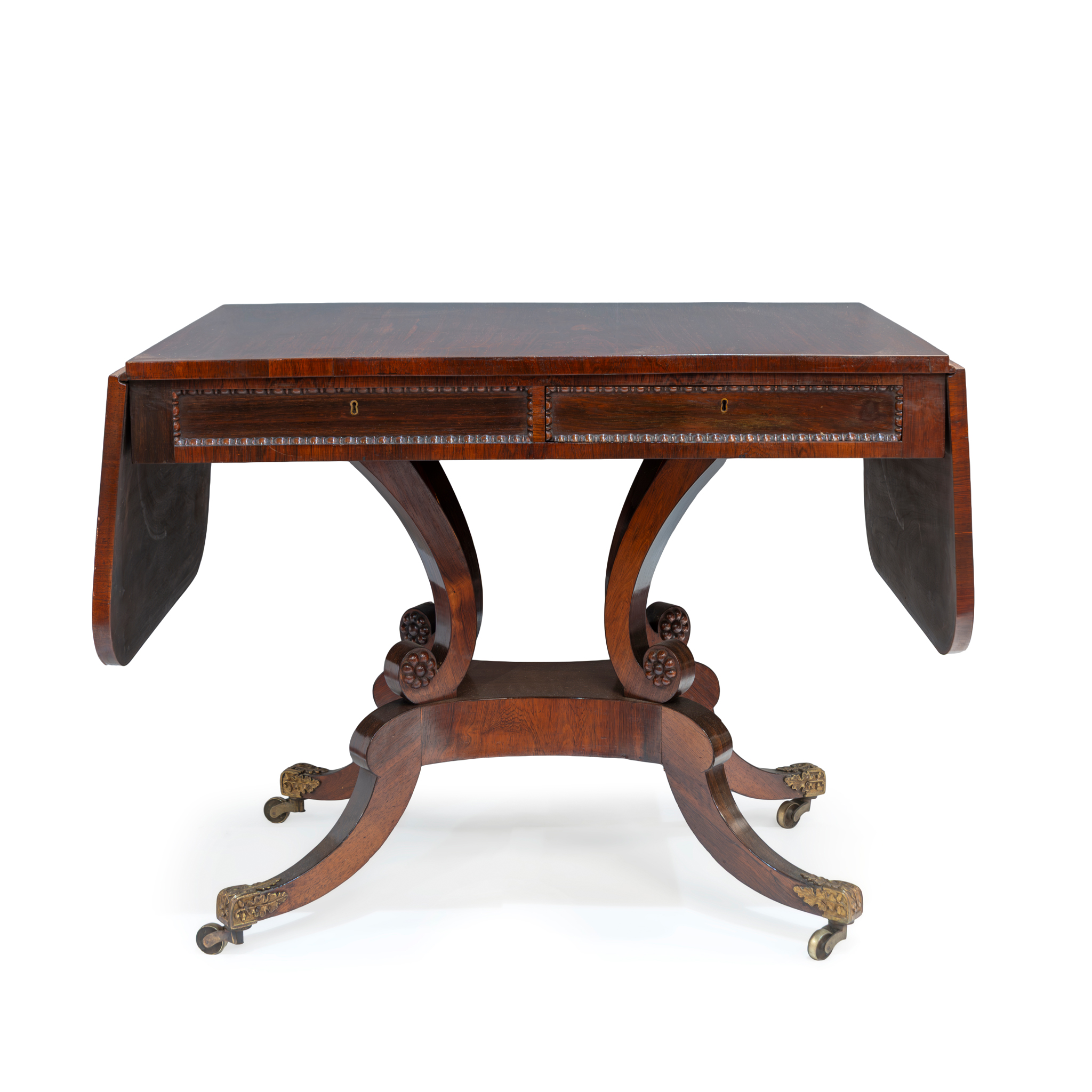 A REGENCY ROSEWOOD SOFA TABLE