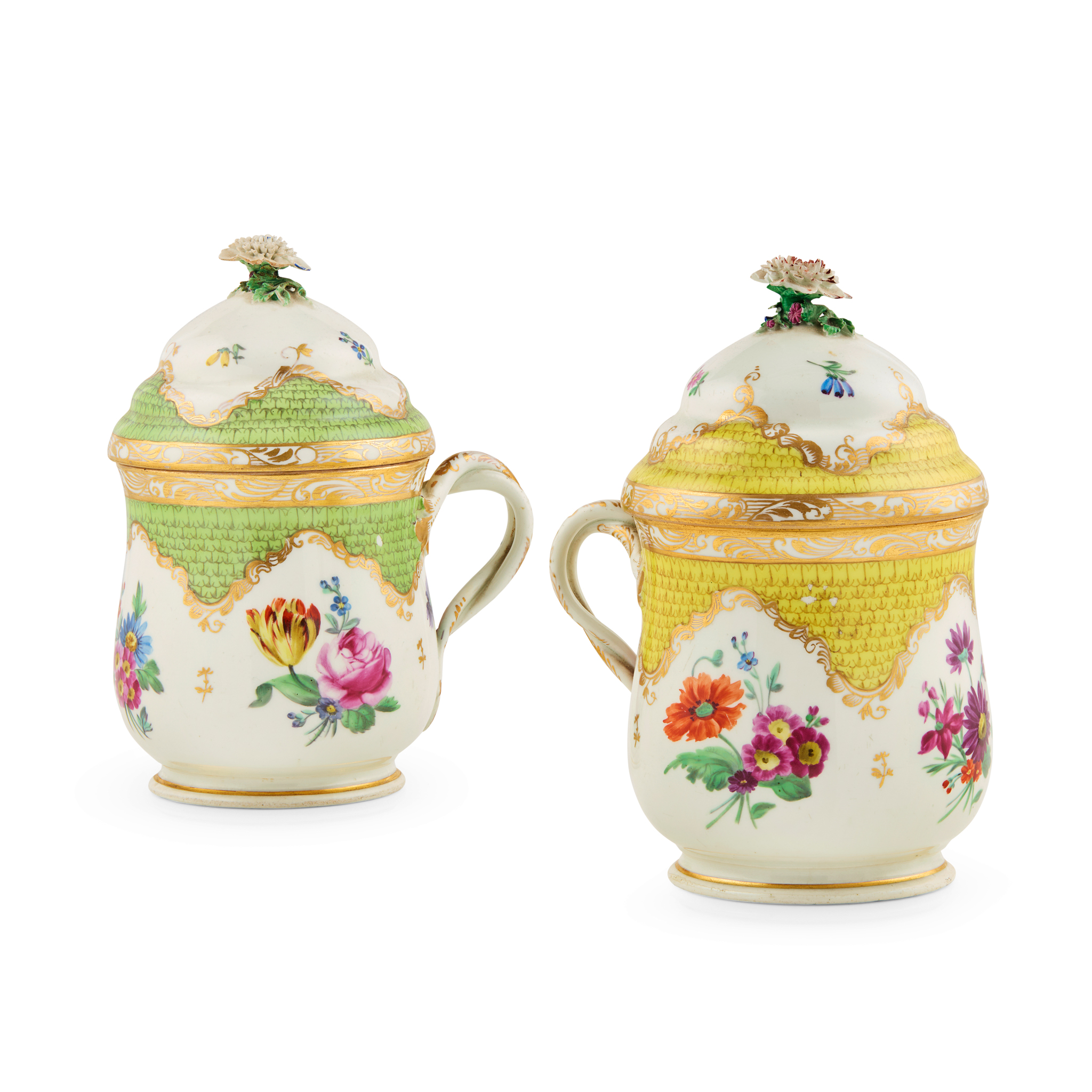 PAIR OF LARGE VIENNA STYLE CUPS WITH COVER