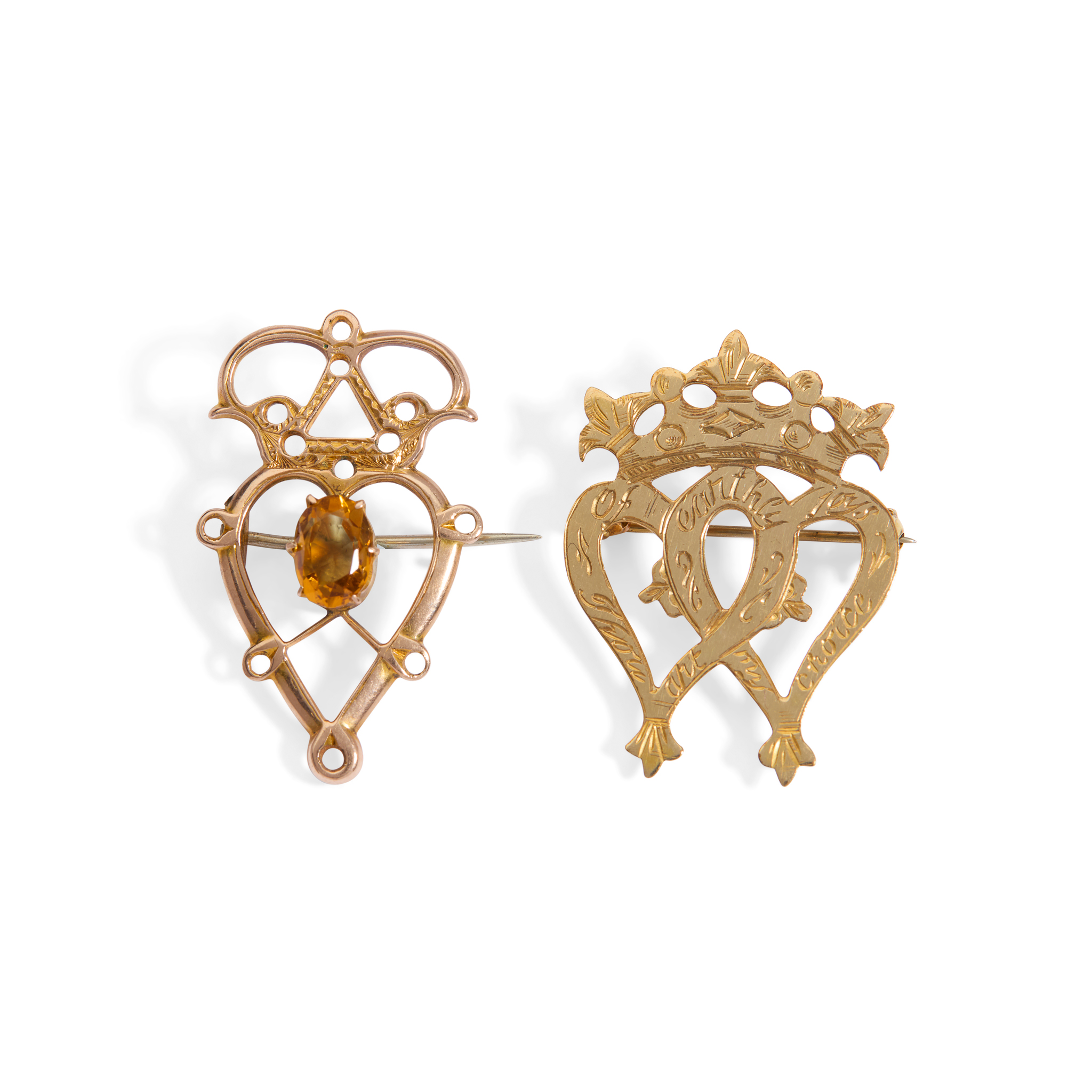 A 9ct gold luckenbooth brooch
