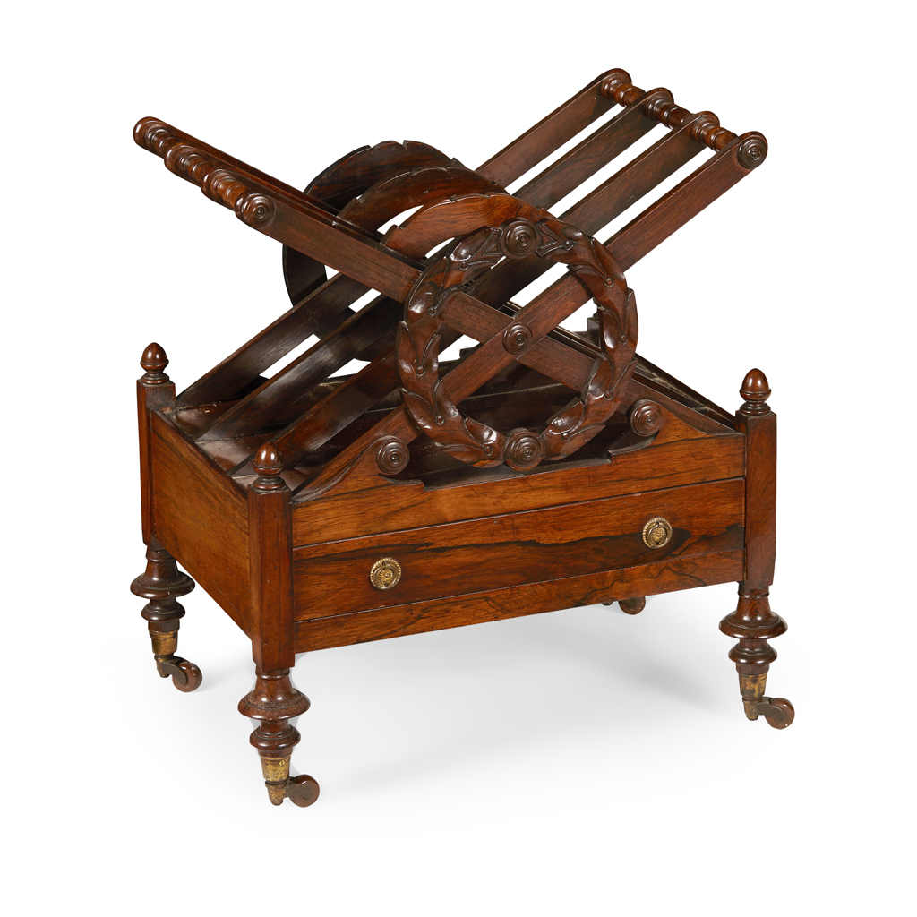 EARLY VICTORIAN ROSEWOOD CANTERBURY