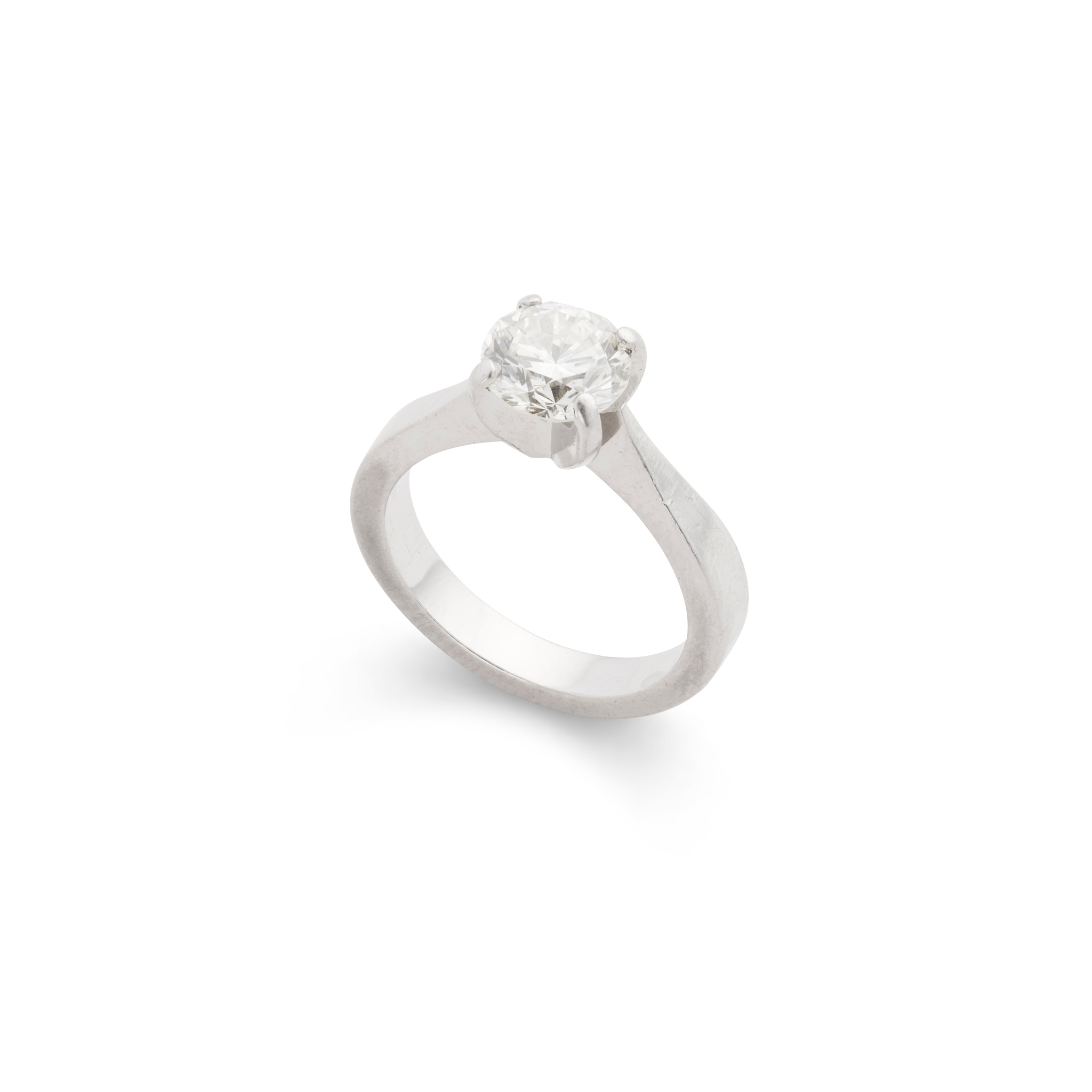 A platinum diamond single-stone ring