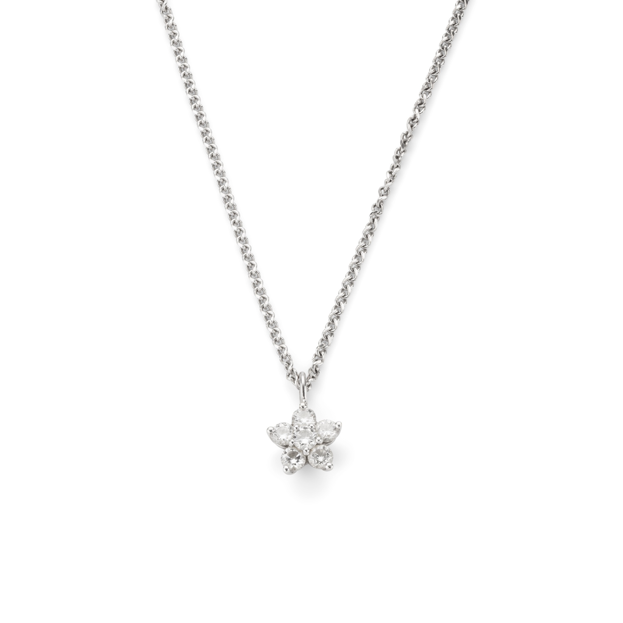 A diamond cluster pendant
