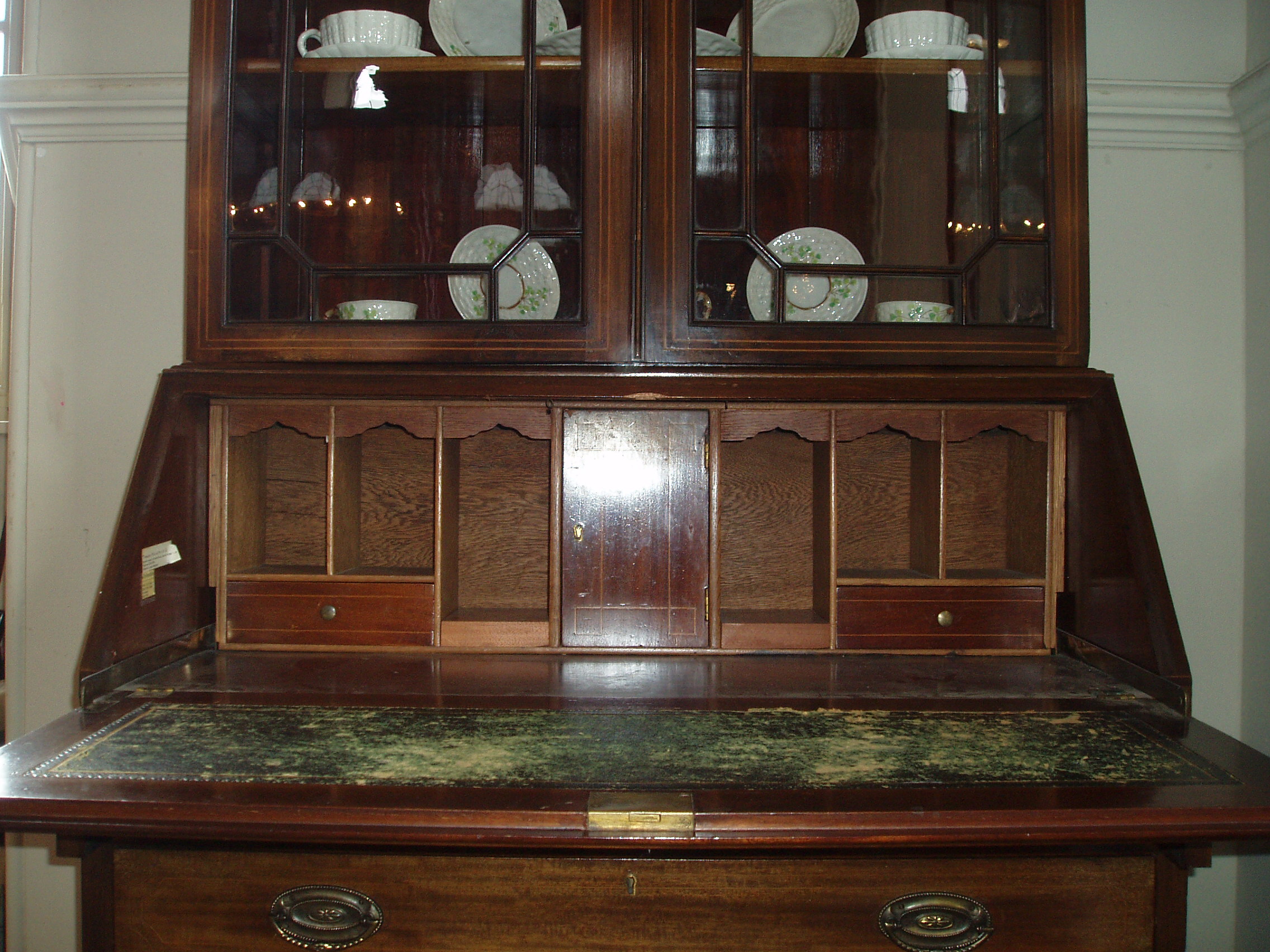 An Edwardian mahogany bureau bookcase,