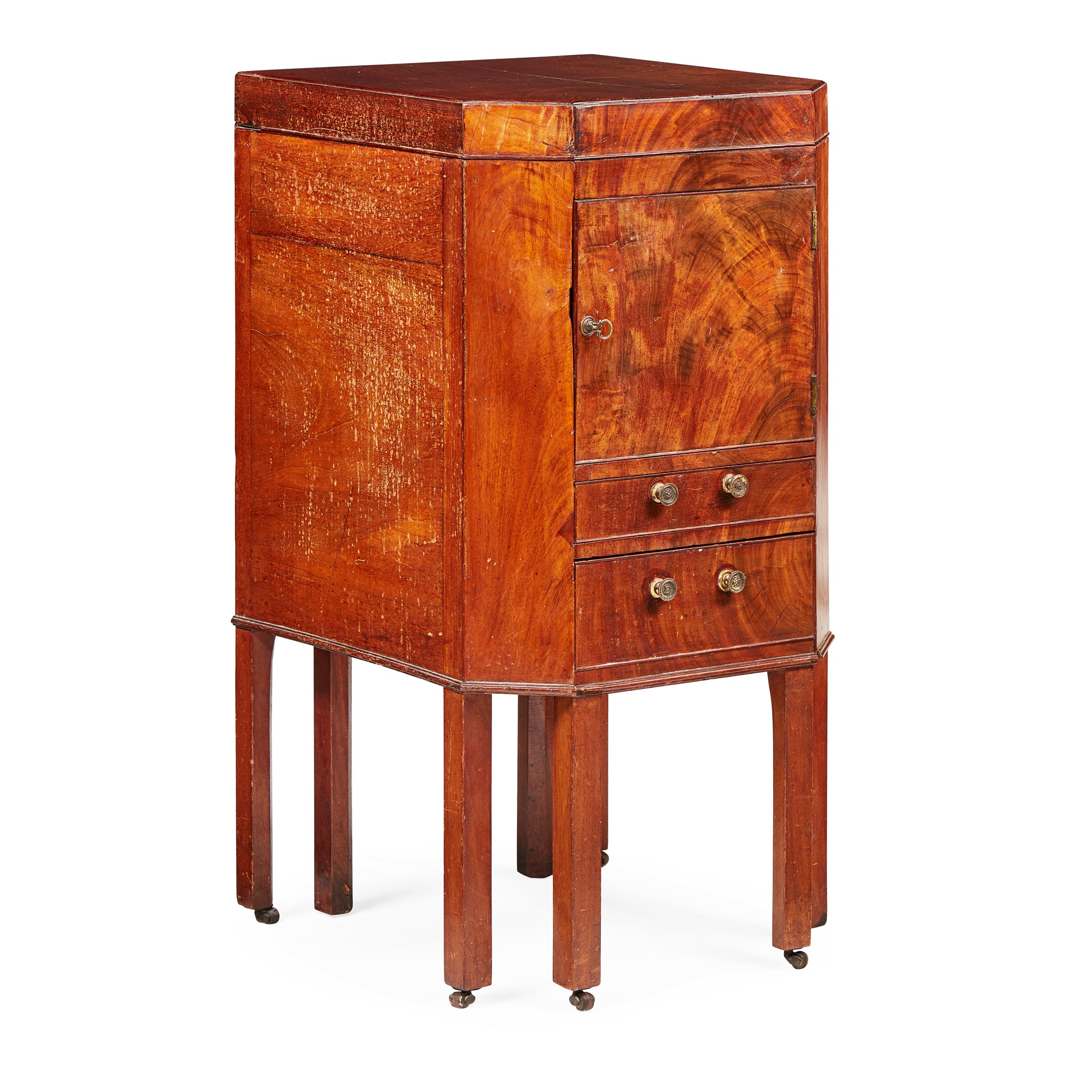 GEORGE III MAHOGANY NIGHT CUPBOARD