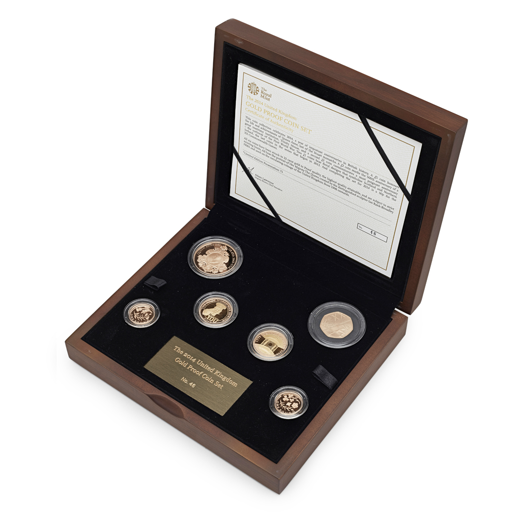 U.K. - A cased set of six proof gold coins