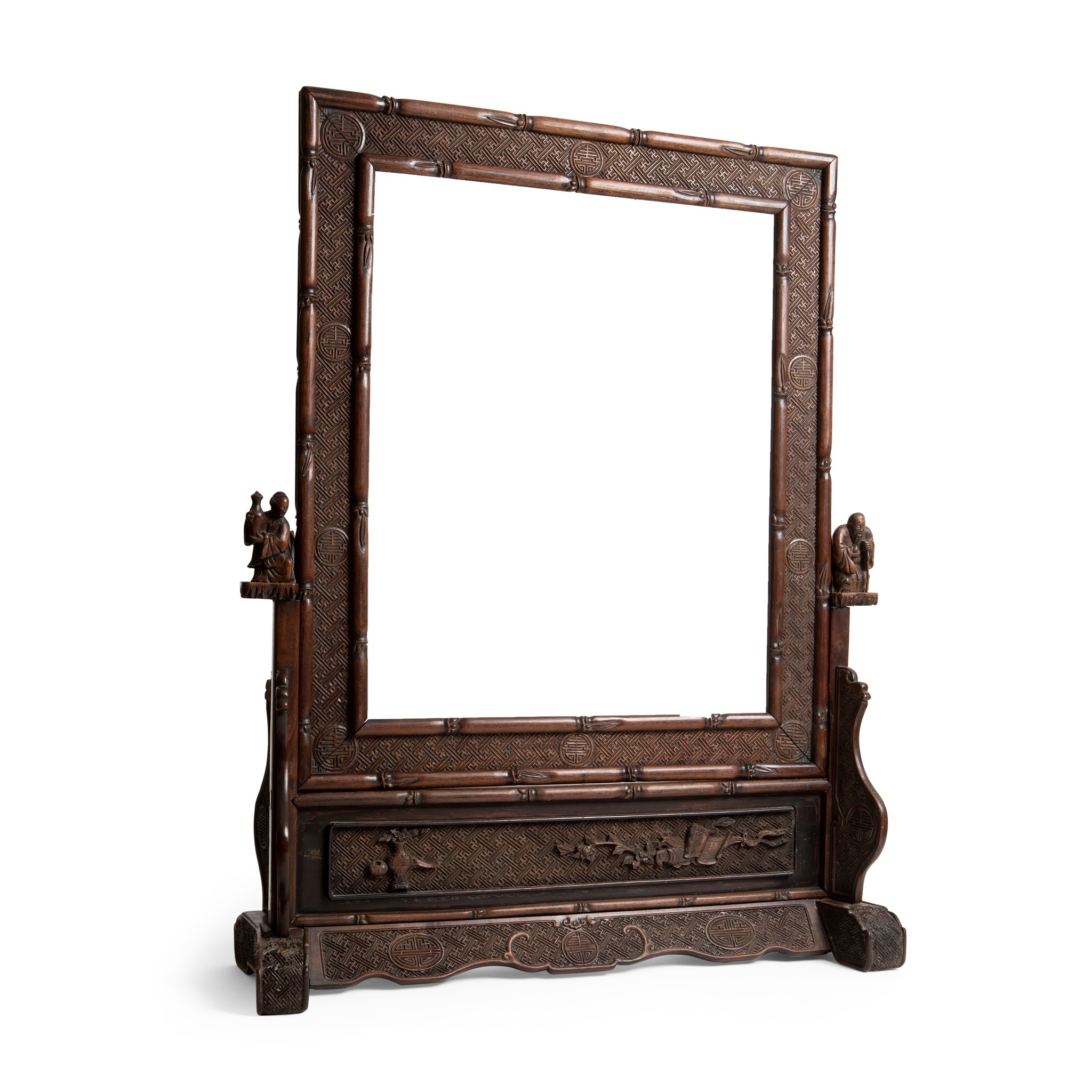CARVED 'HONGMU' WOODEN TABLE SCREEN BASE AND FRAME