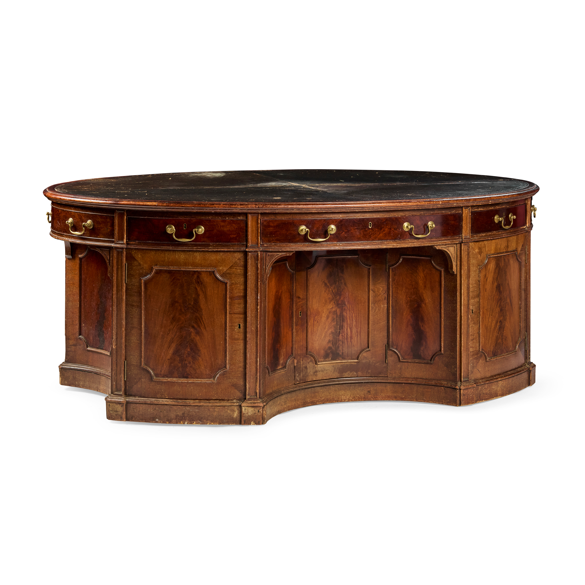 GEORGIAN STYLE MAHOGANY OVAL PARTNER'S DESK