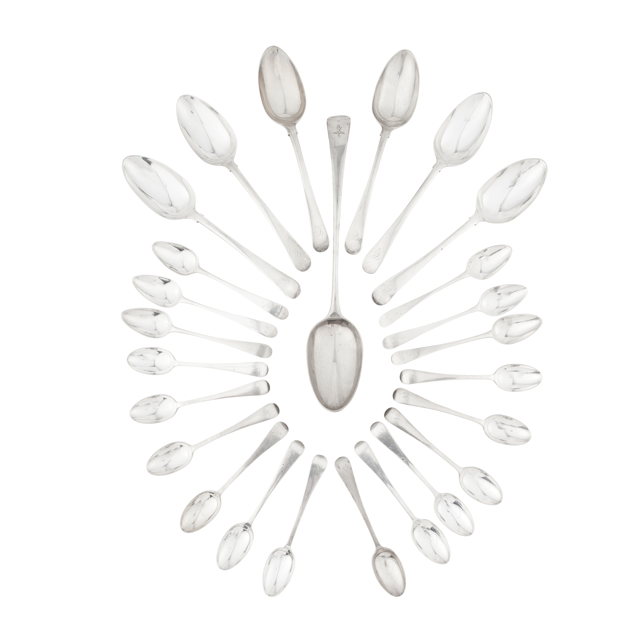 A SET OF SIX GEORGE III TABLESPOONS