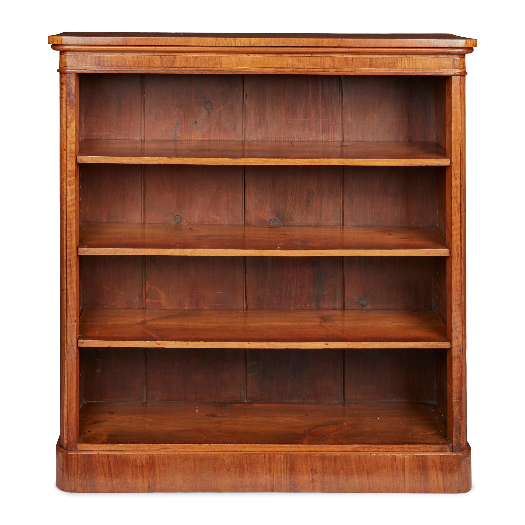 VICTORIAN WALNUT DWARF OPEN BOOKCASE