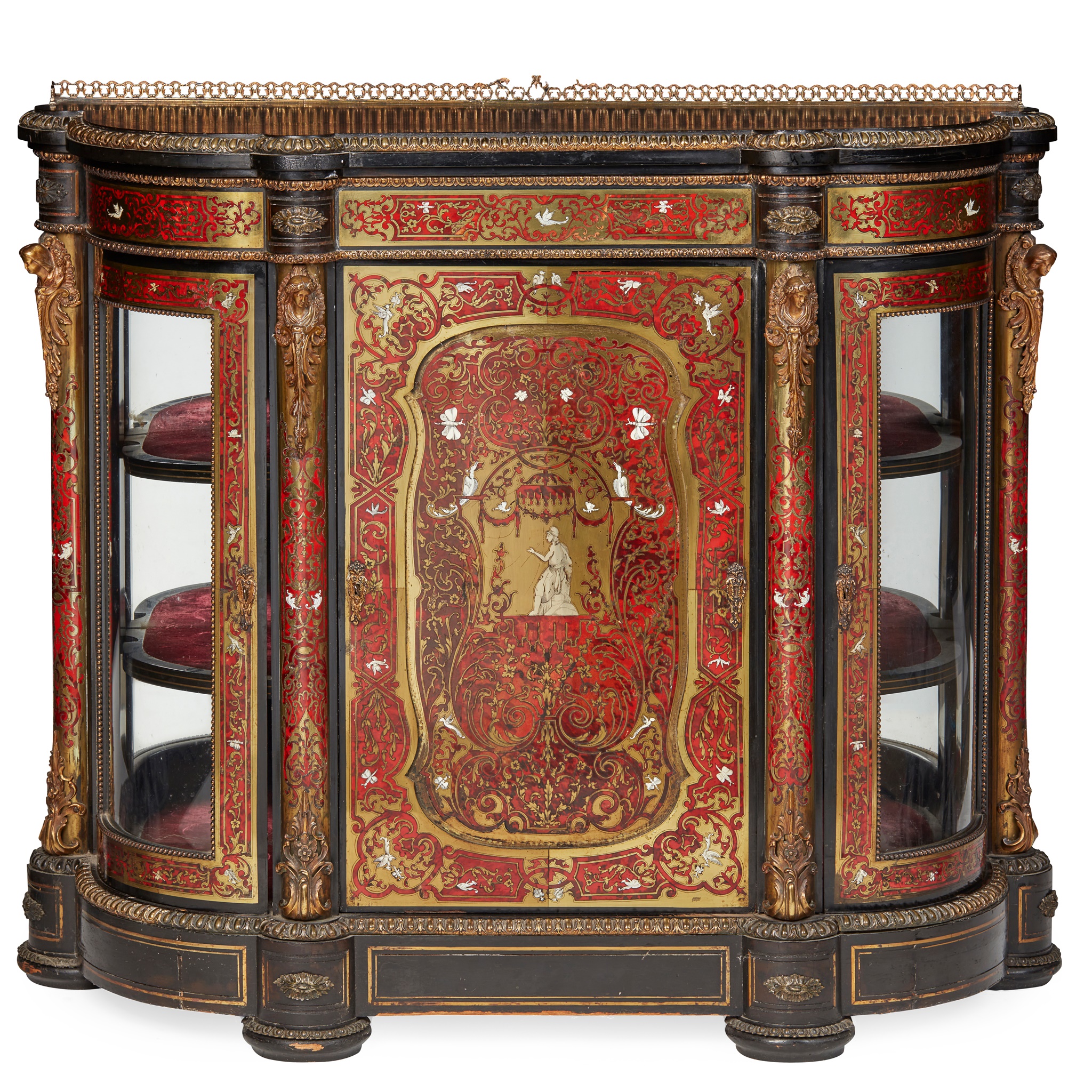 NAPOLEON III EBONISED AND PREMIÈRE PARTIE BOULLE MARQUETRY CREDENZA