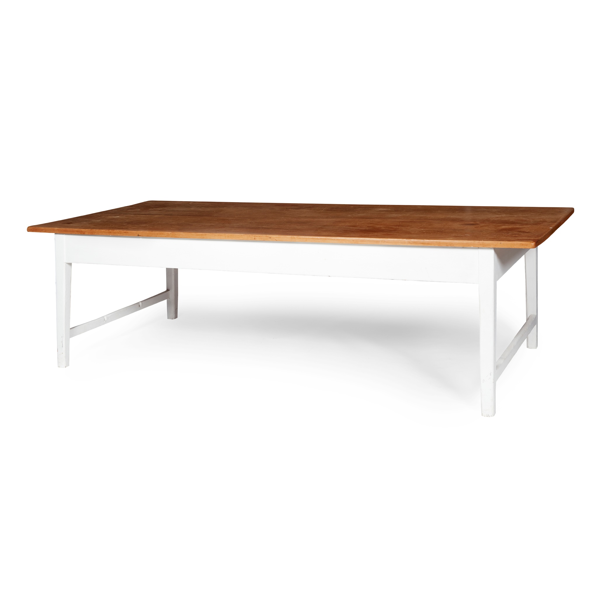 LATE VICTORIAN PAINTED AND STRIPPED PINE SCULLERY TABLE