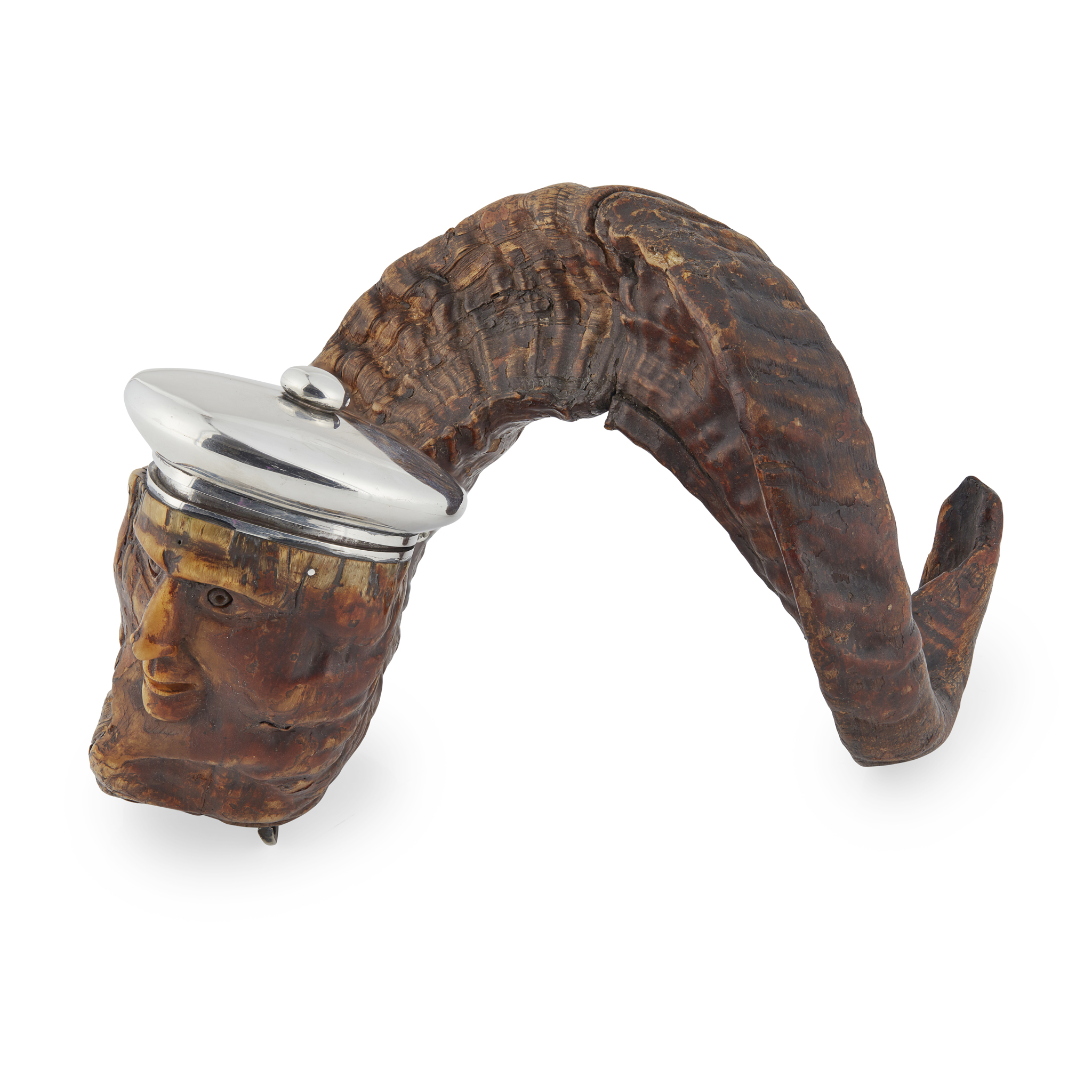 SCOTTISH RAM'S HORN TABLE SNUFF MULL