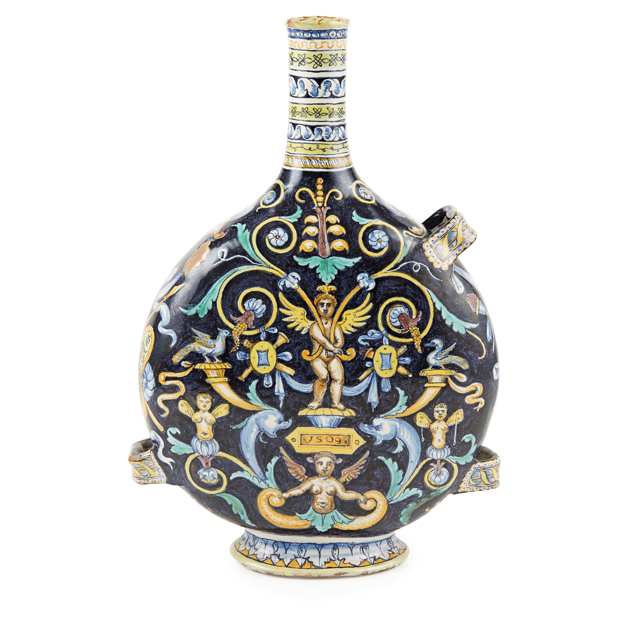 MAIOLICA MOONFLASK, POSSIBLY ITALIAN