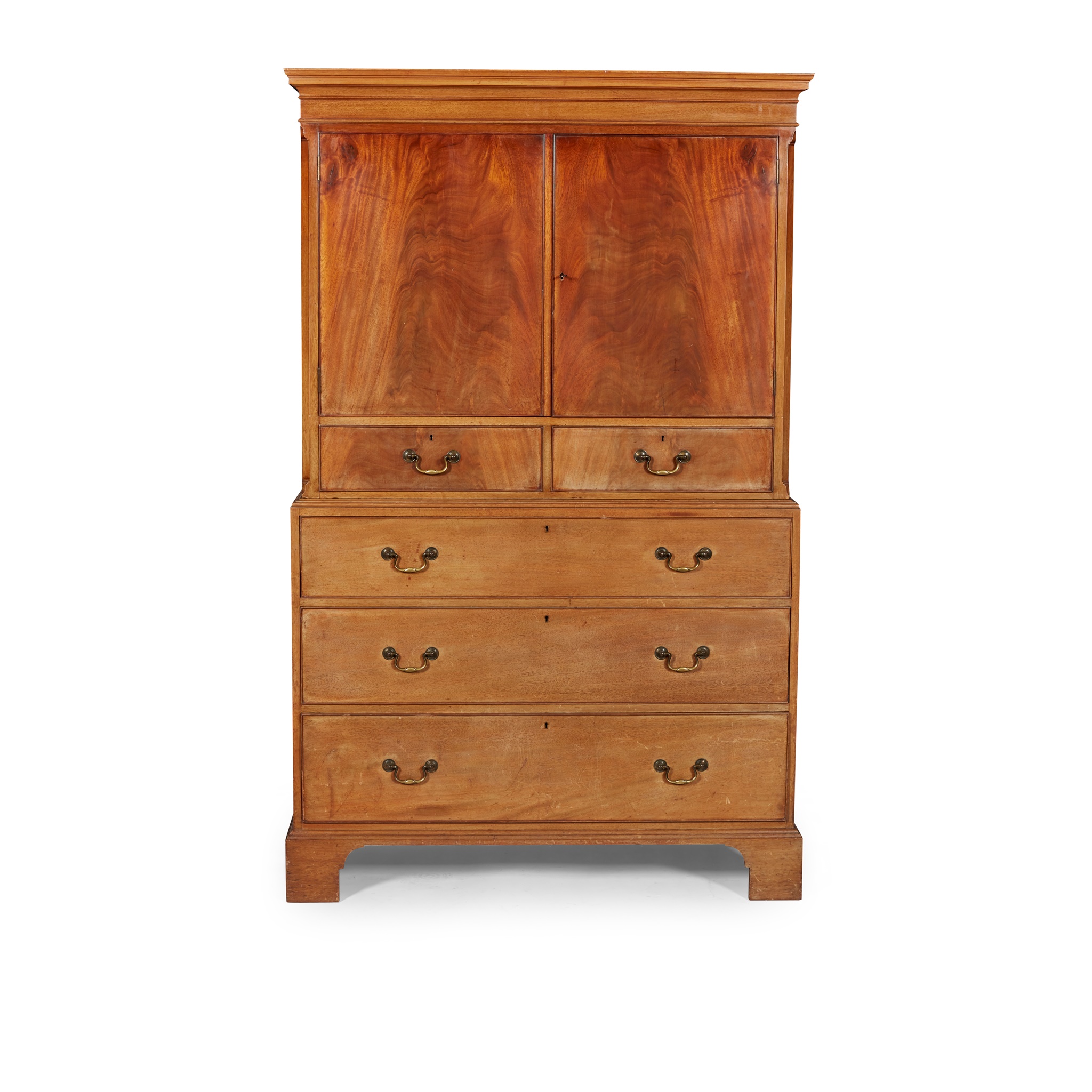 GEORGIAN STYLE MAHOGANY PRESS CUPBOARD, BY HOWARD & SONS