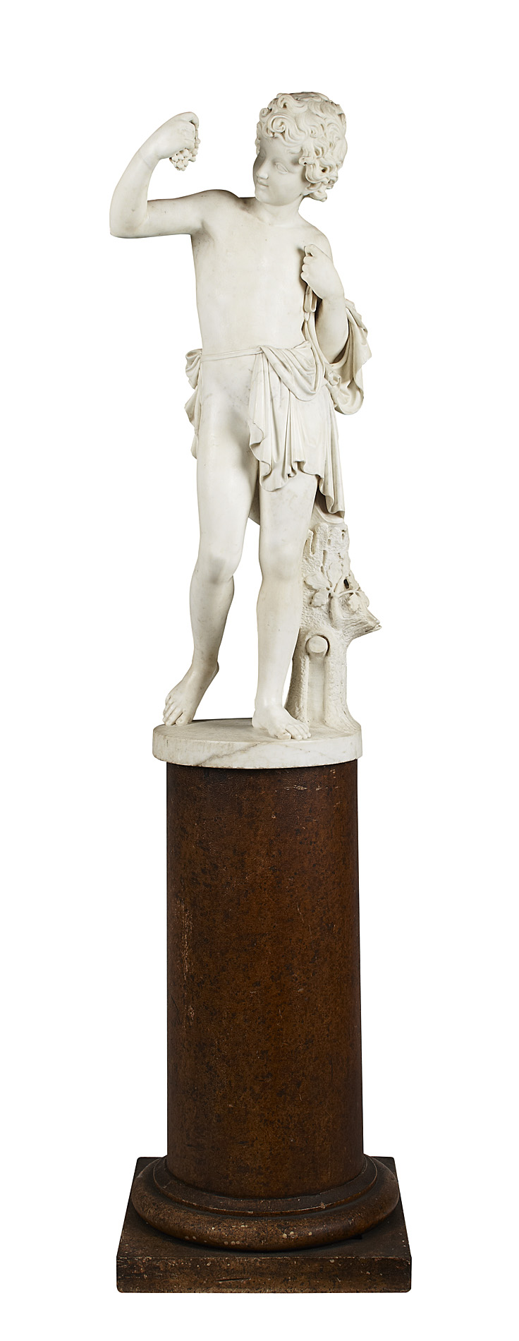 FINE ITALIAN CARRERA MARBLE FIGURE OF BACCHUS