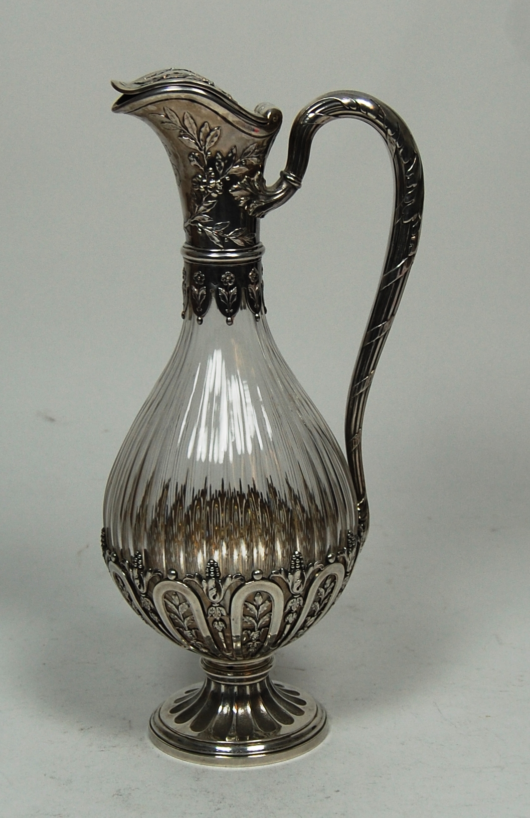 A French silver mounted glass decanter