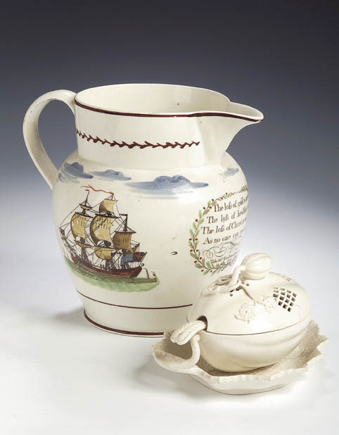 A Taylor & Co, Tyne Pottery, Newcastle creamware jug,