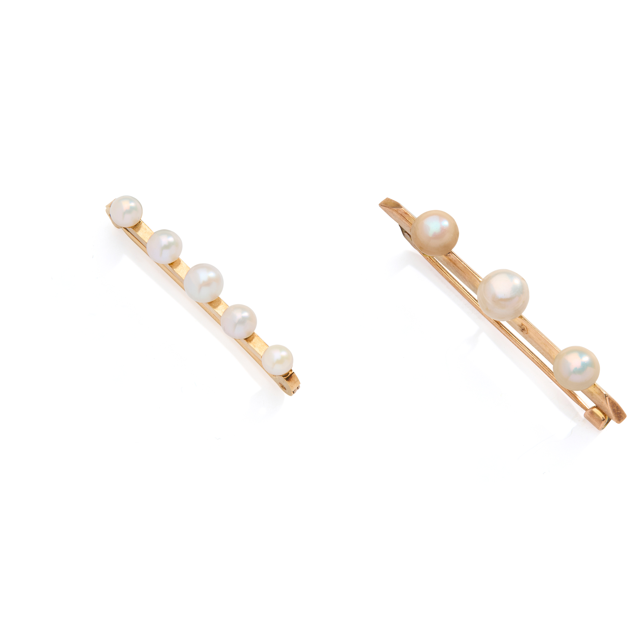 TWO SCOTTISH FRESHWATER PEARL BROOCHES