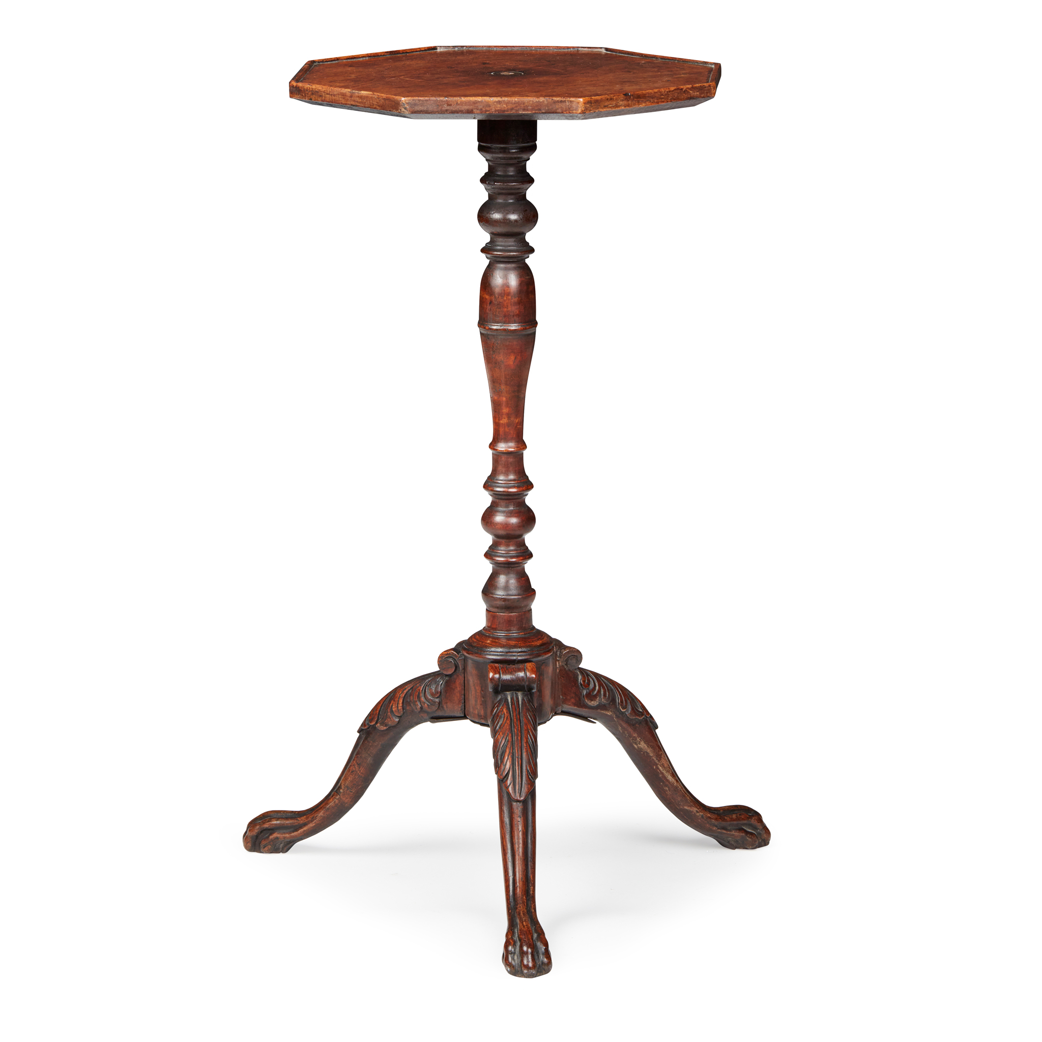 GEORGE III MAHOGANY OCTAGONAL CANDLESTAND