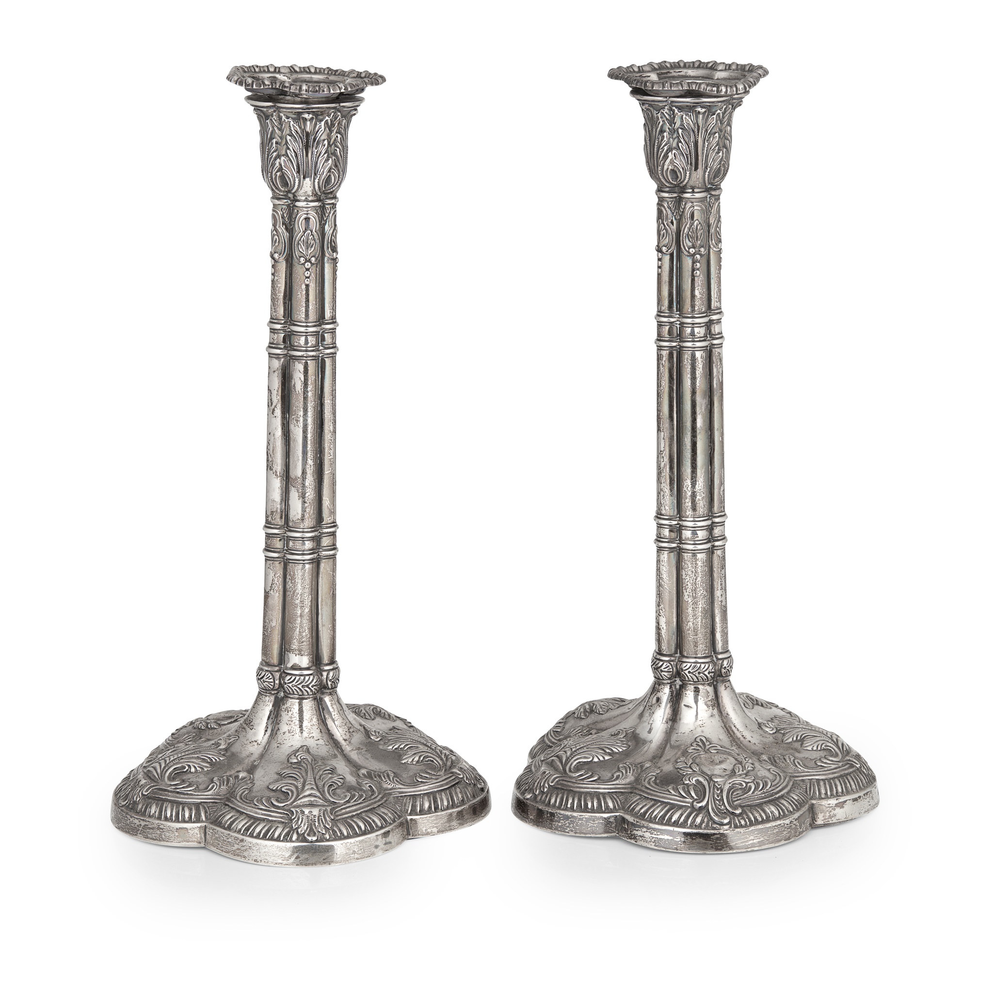 A pair of George III table candlesticks
