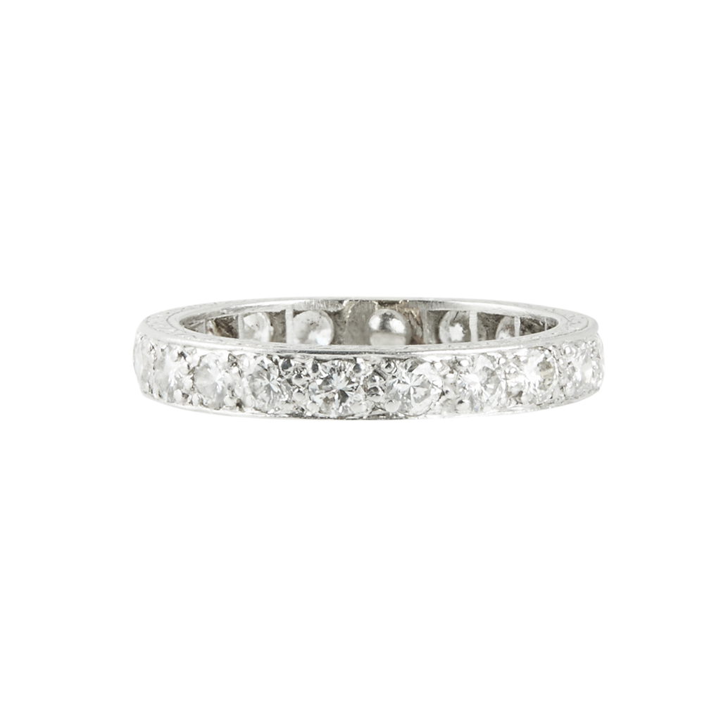 A diamond set eternity ring