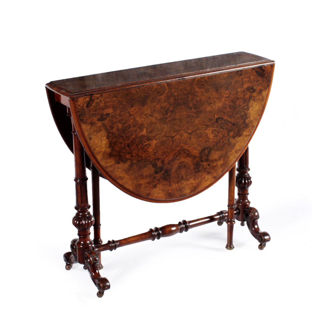 VICTORIAN BURR WALNUT SUTHERLAND TABLE