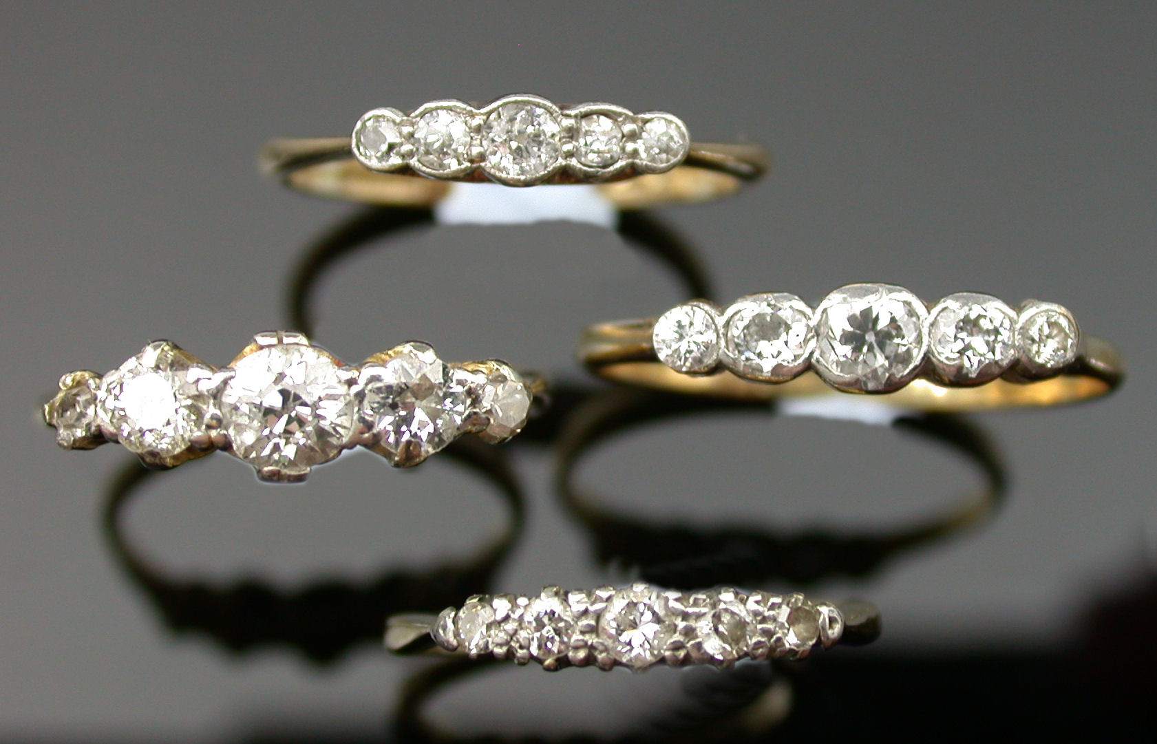 A diamond five stone ring,