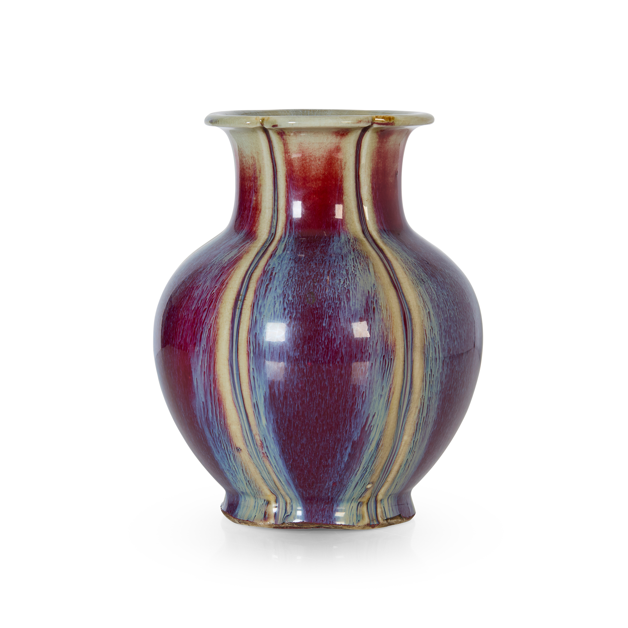 CHINESE FLAMBE-GLAZED 'POMEGRANATE' VASE