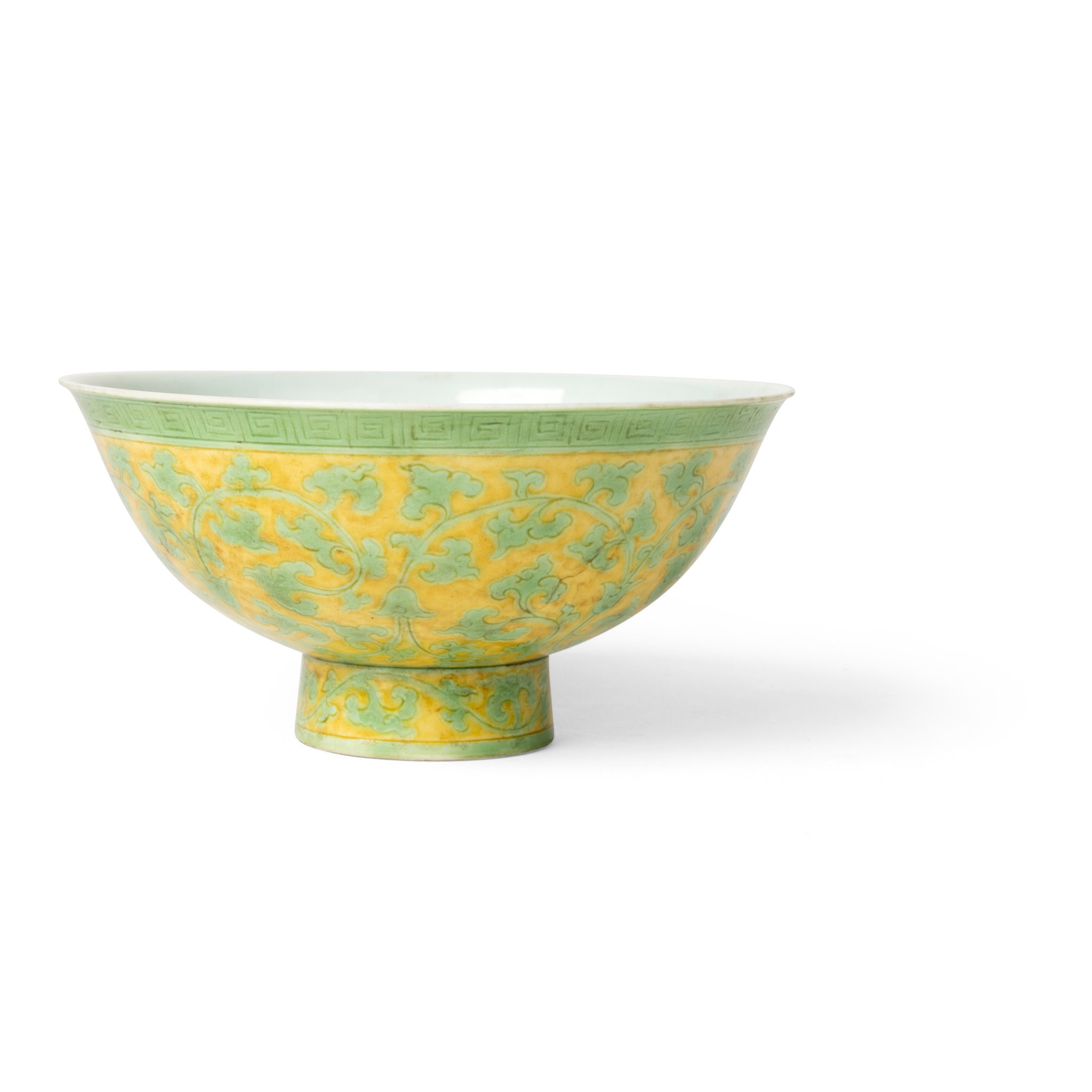 YELLOW-GROUND GREEN-ENAMELLED BOWL