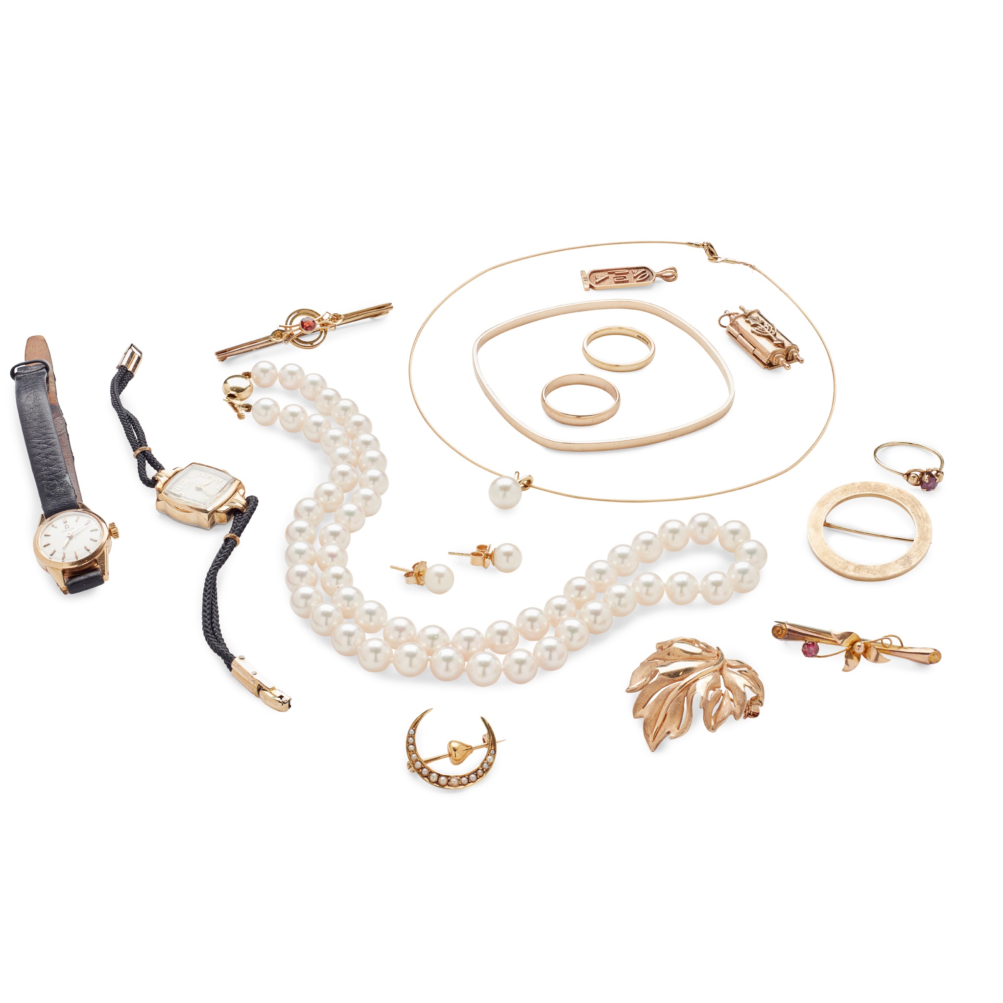 A collection of gem-set & pearl jewellery