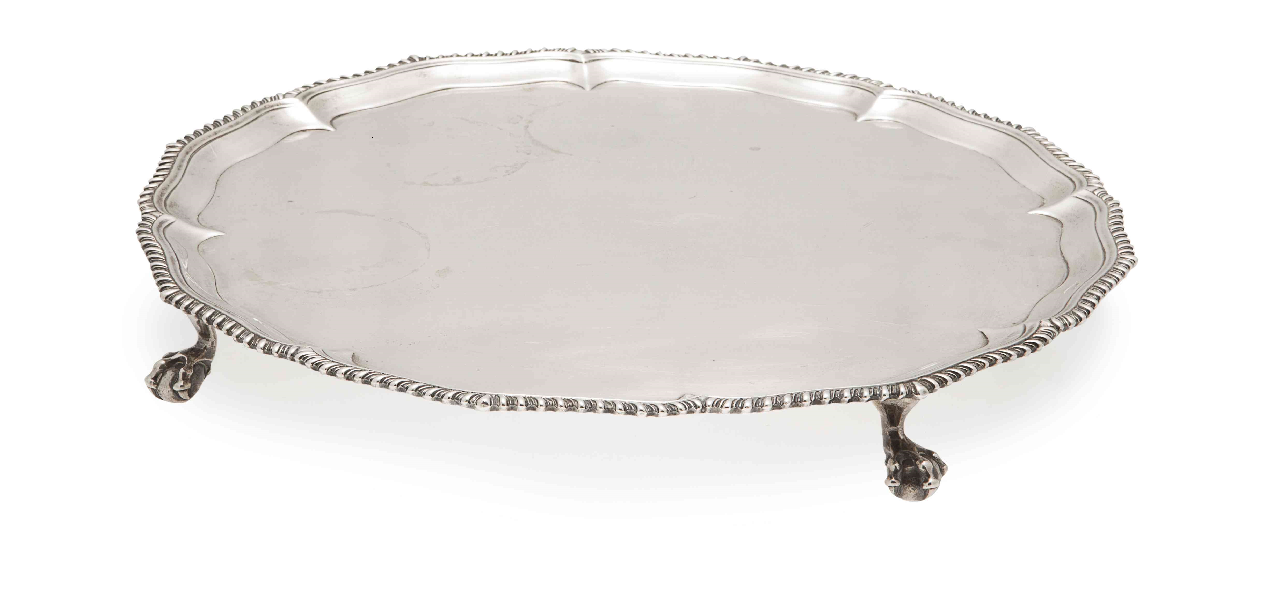 An early George III circular silver salver