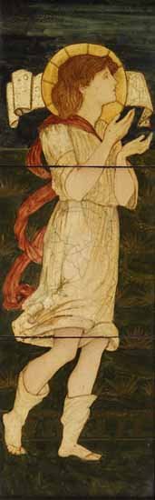 A framed three tile panel by Minton & Hollins